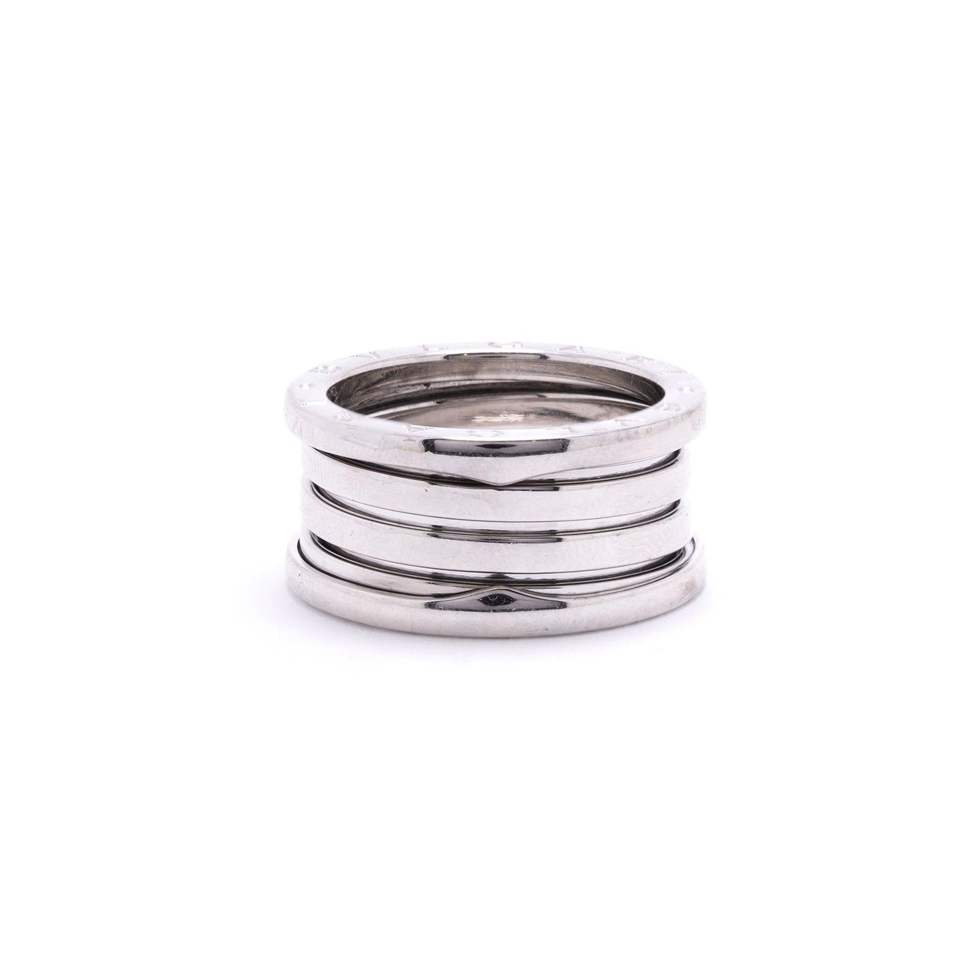 BVLGARI 18k White Gold B.Zero1 Four-Band Ring