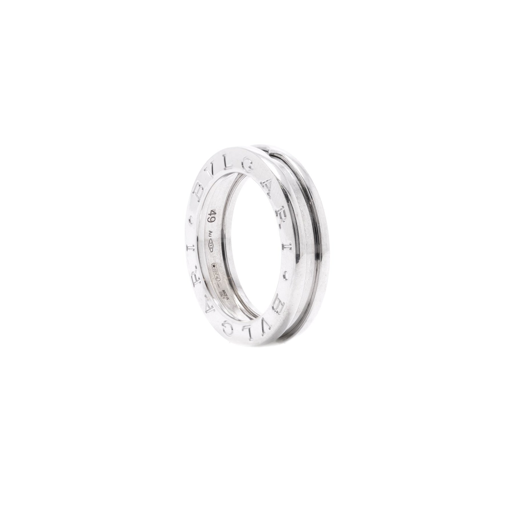 BVLGARI 18k White Gold B.Zero1 One-Band Ring w/ Box & Certificate