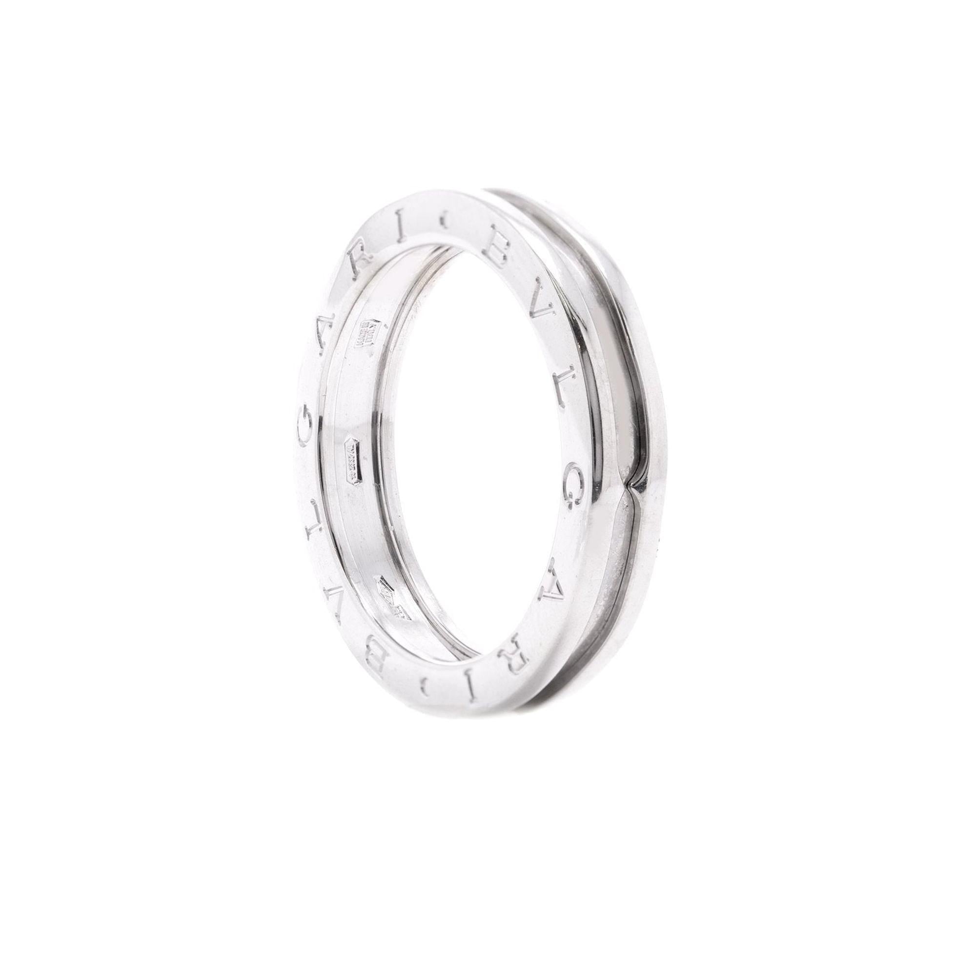 BVLGARI 18k White Gold B.Zero1 One-Band Ring w/ Box & Certificate