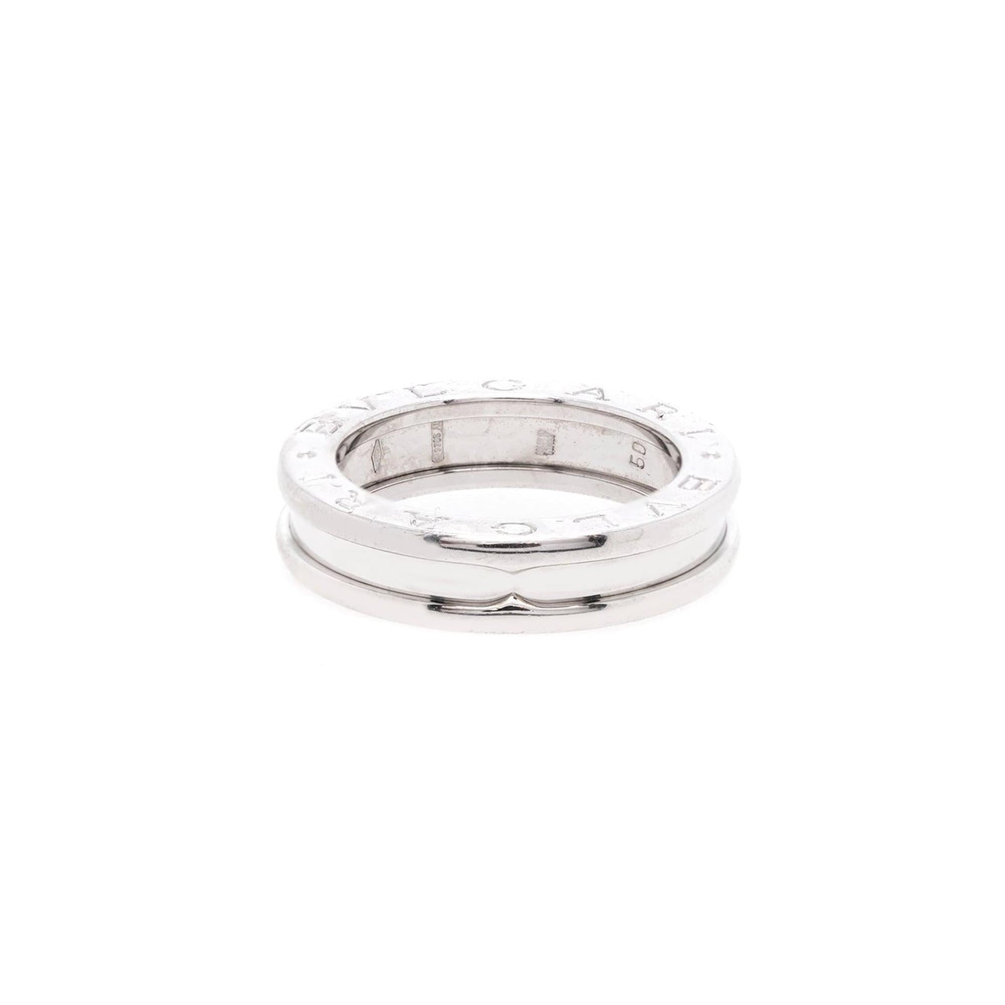 BVLGARI 18k White Gold B.Zero1 One-Band Ring