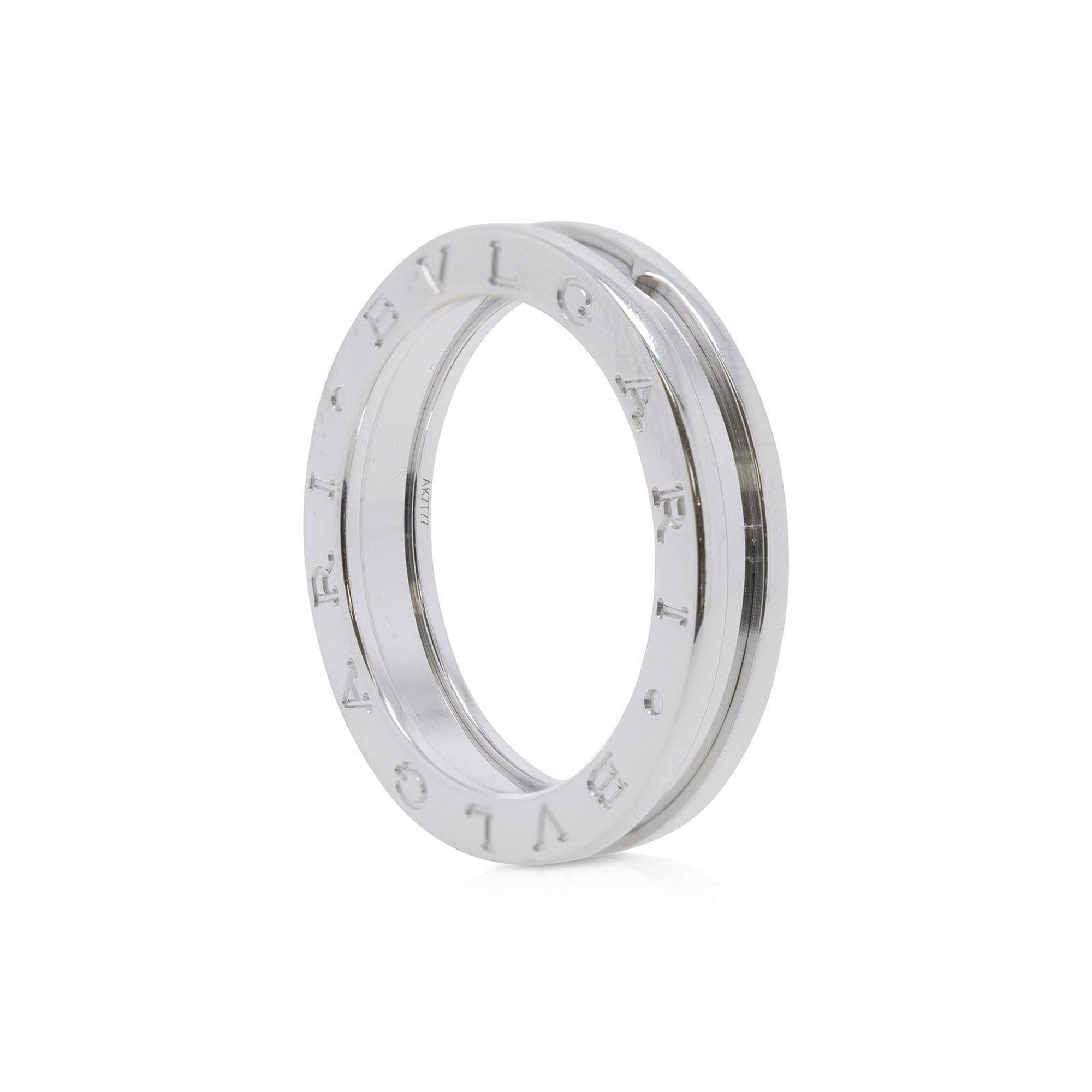 BVLGARI 18k White Gold B.Zero1 One-Band Ring