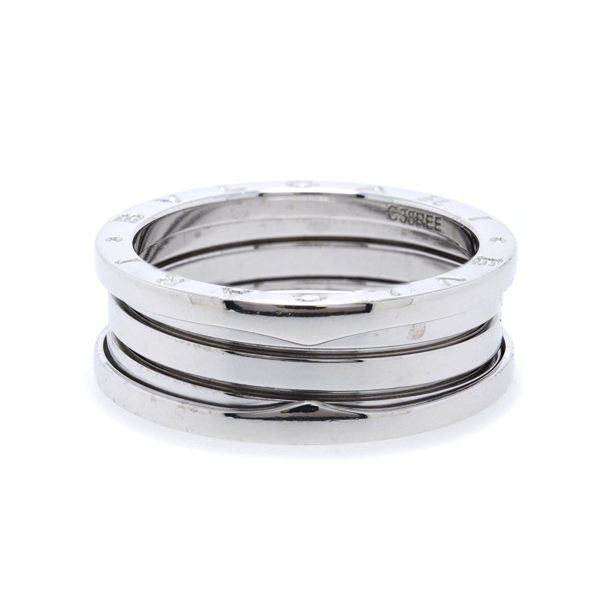 BVLGARI 18k White Gold B.Zero1 Three-Band Ring