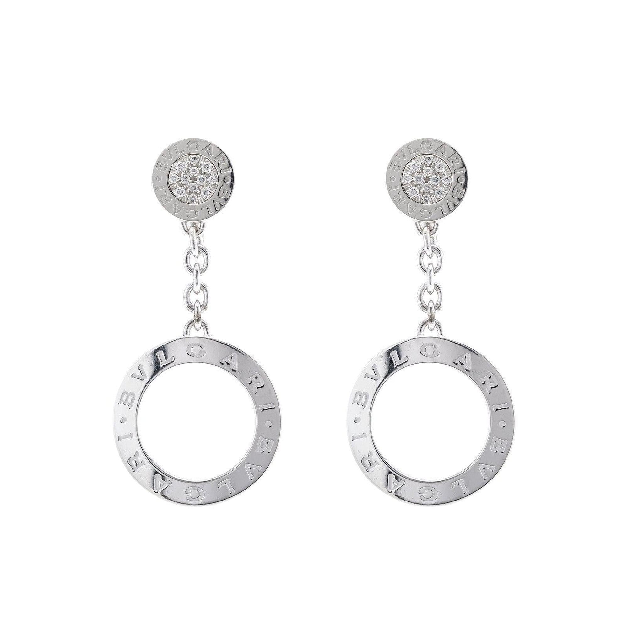 BVLGARI BVLGARI 18k White Gold Diamond Drop Earrings
