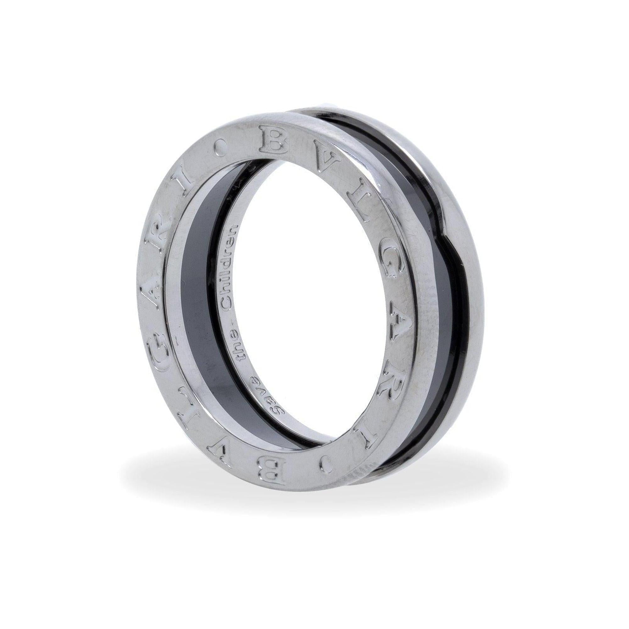 BVLGARI Save the Children One-Band Ring with Black Ceramic