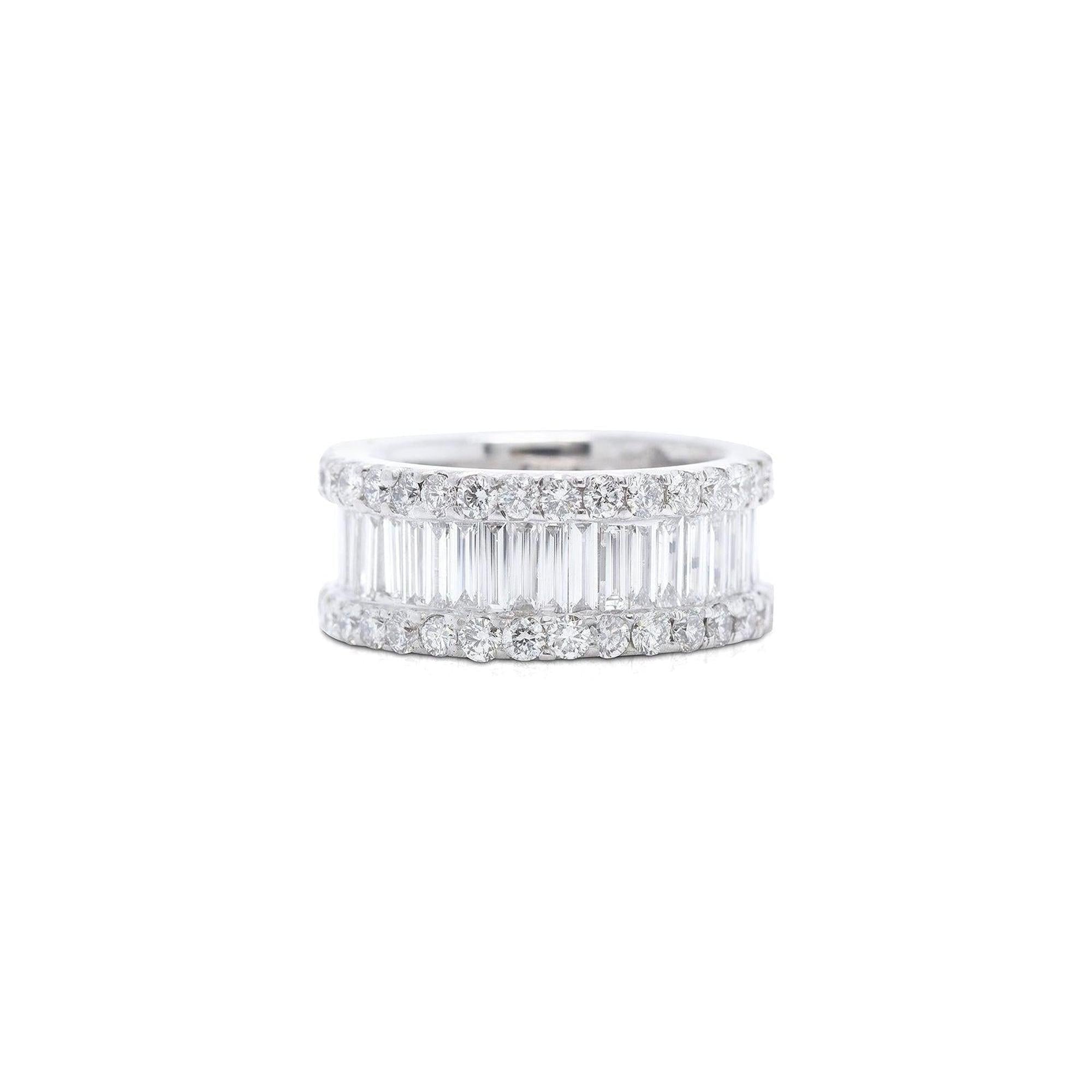 Baguette & Round Diamond Eternity Band Ring