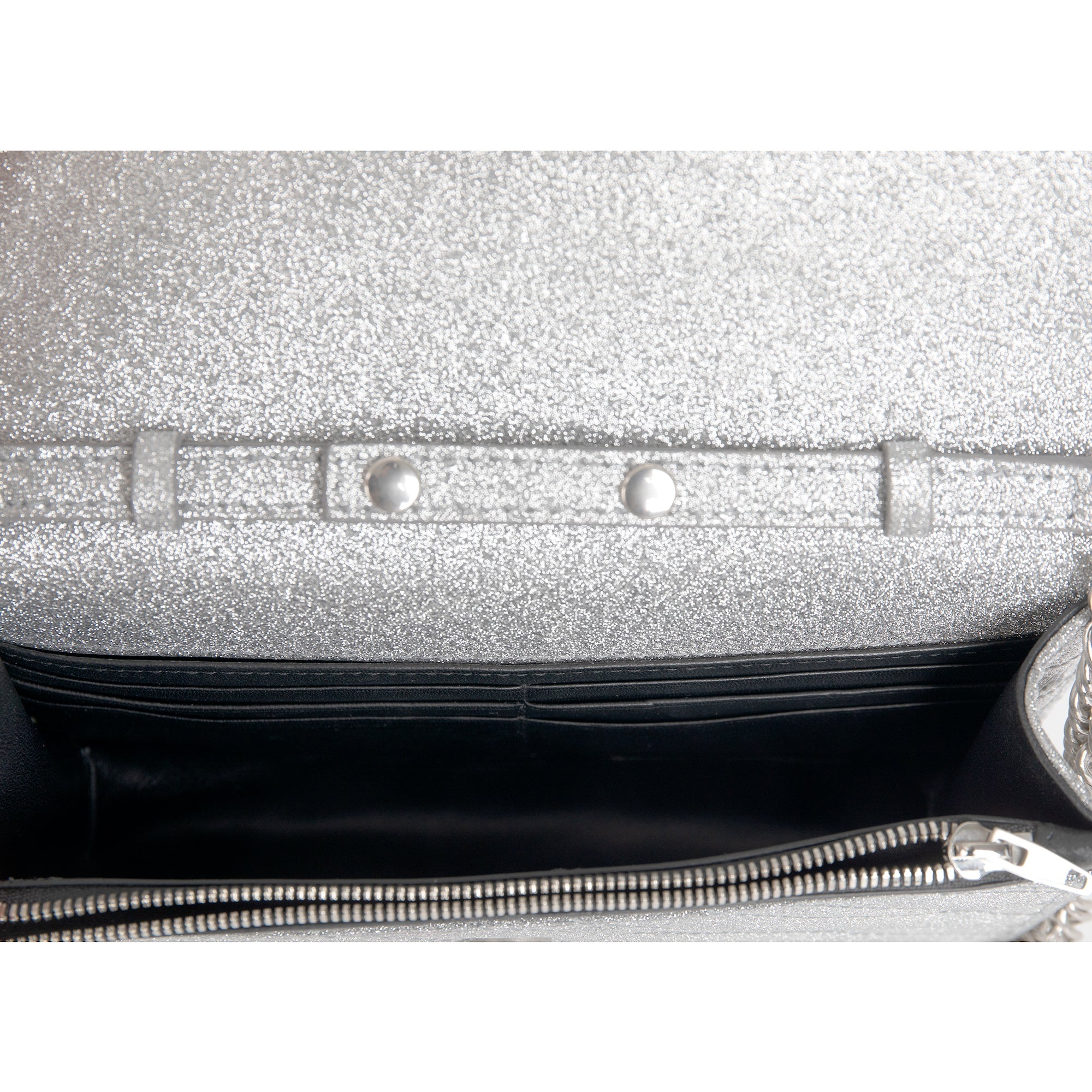 Balenciaga BB Glitter Leather Chain Wallet Bag