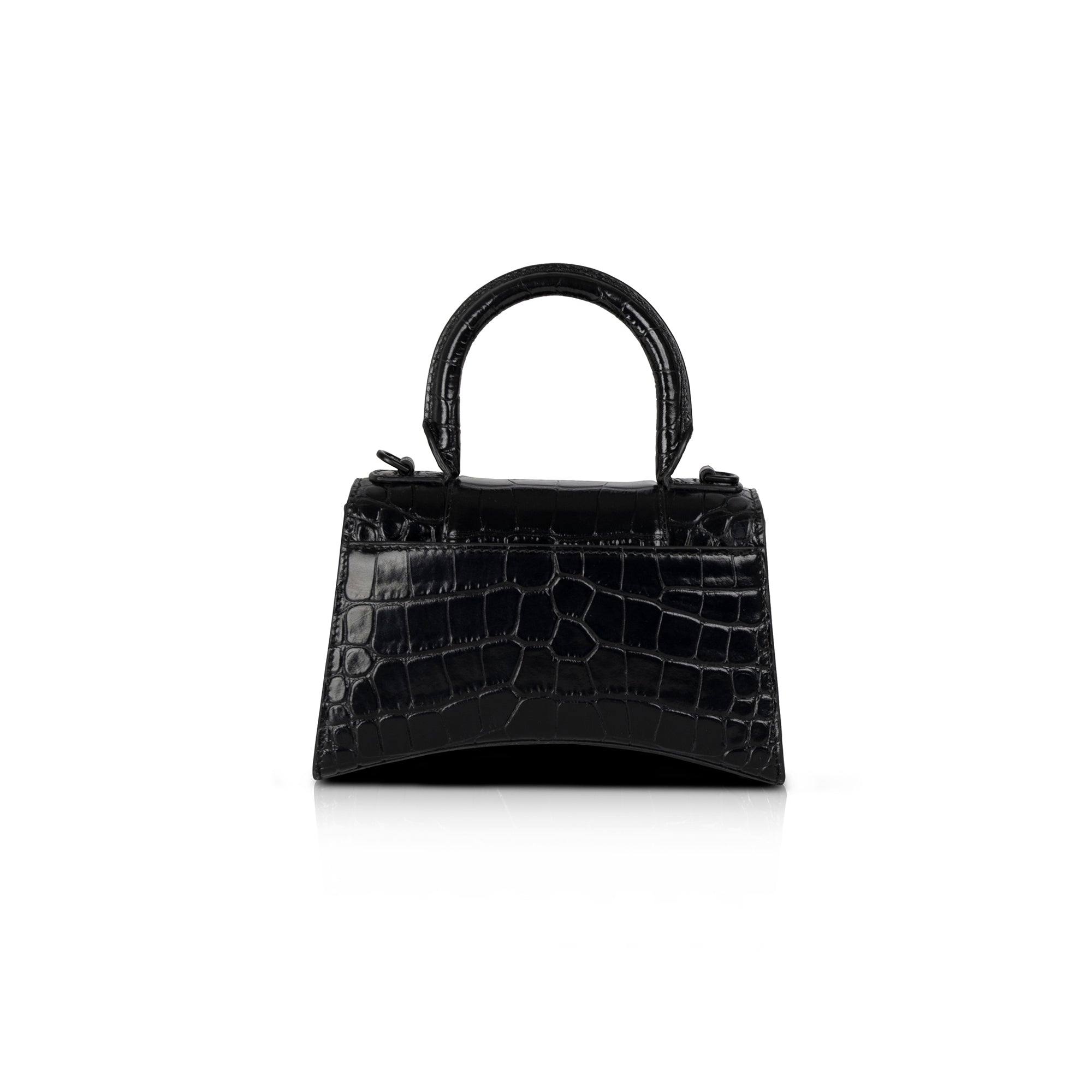 Balenciaga Croc-Embossed Graffiti Hourglass XS Top Handle Bag w/ Box