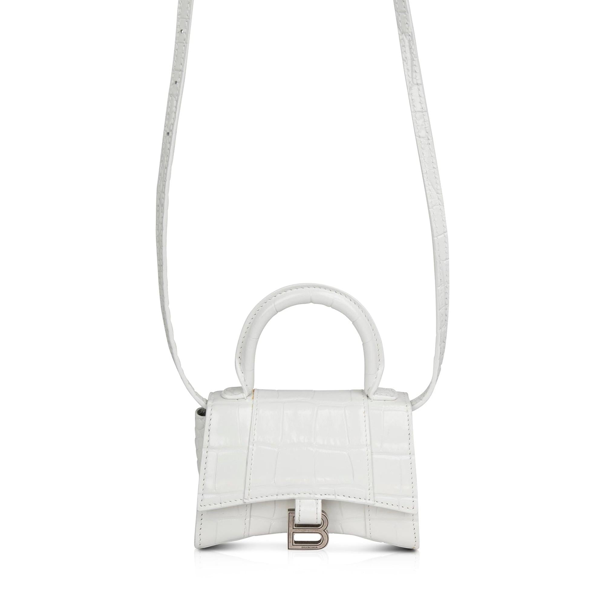 Balenciaga Croc-Embossed Mini Hourglass Bag