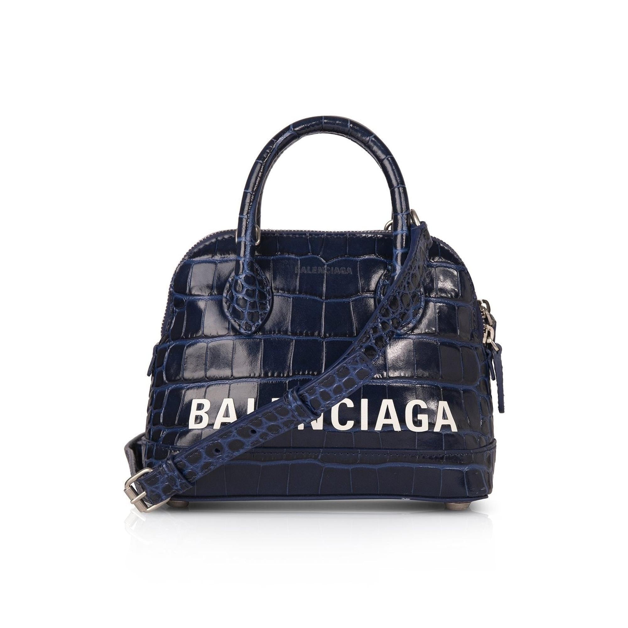 Balenciaga Croc Embossed Ville XXS Top Handle Bag