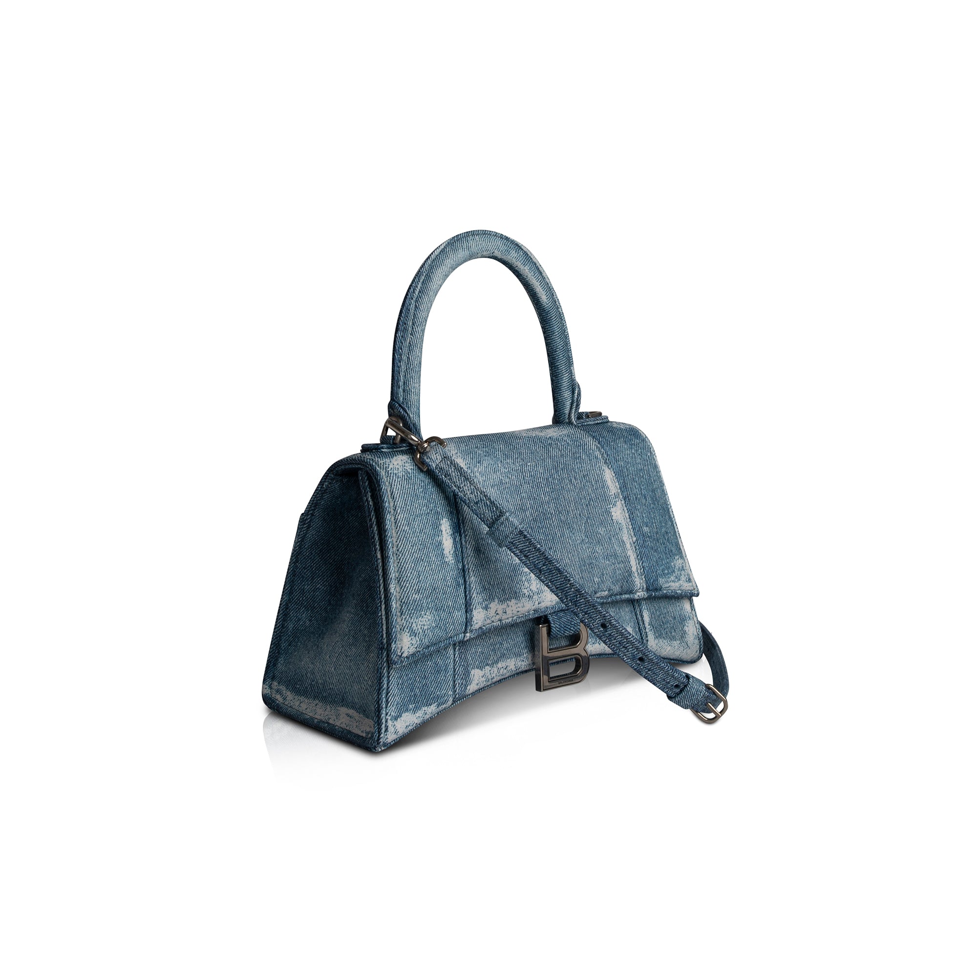 Balenciaga Denim Hourglass Small Top Handle Bag