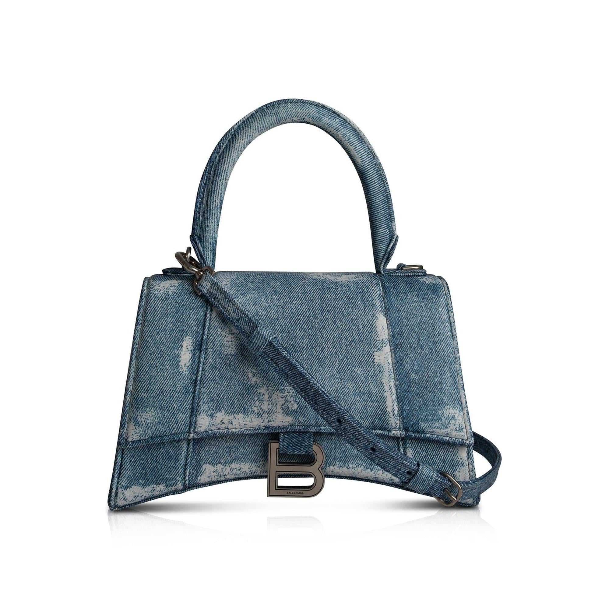Balenciaga Denim Hourglass Small Top Handle Bag