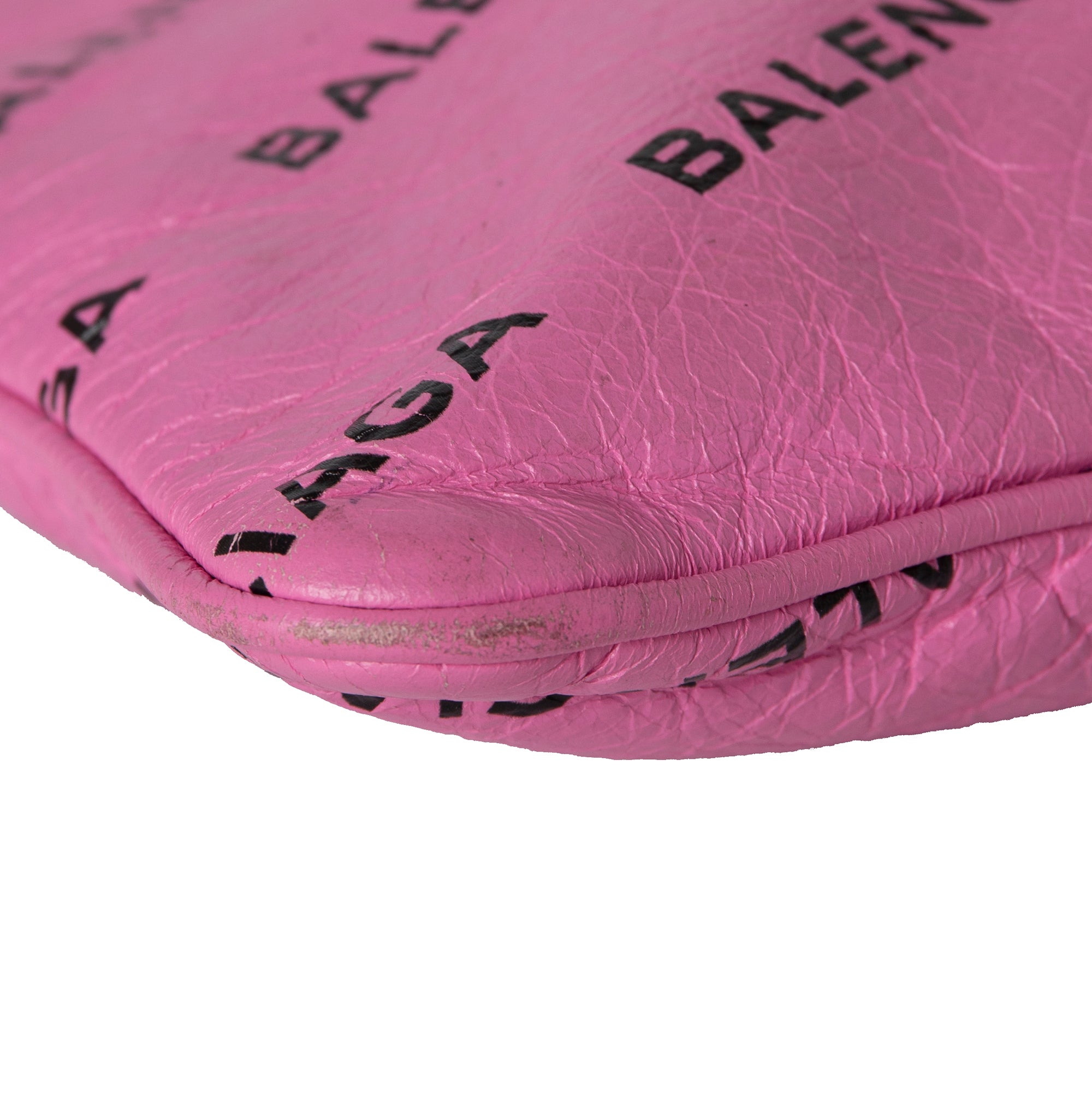 Balenciaga Logo Leather Bazar Pouch