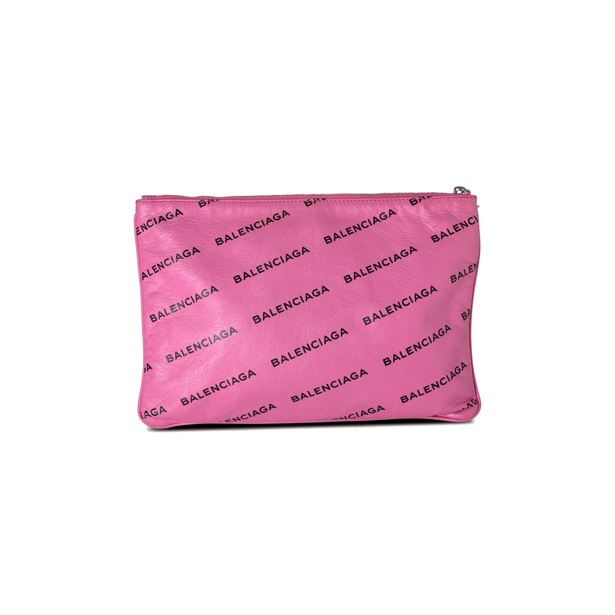 Balenciaga Logo Leather Bazar Pouch