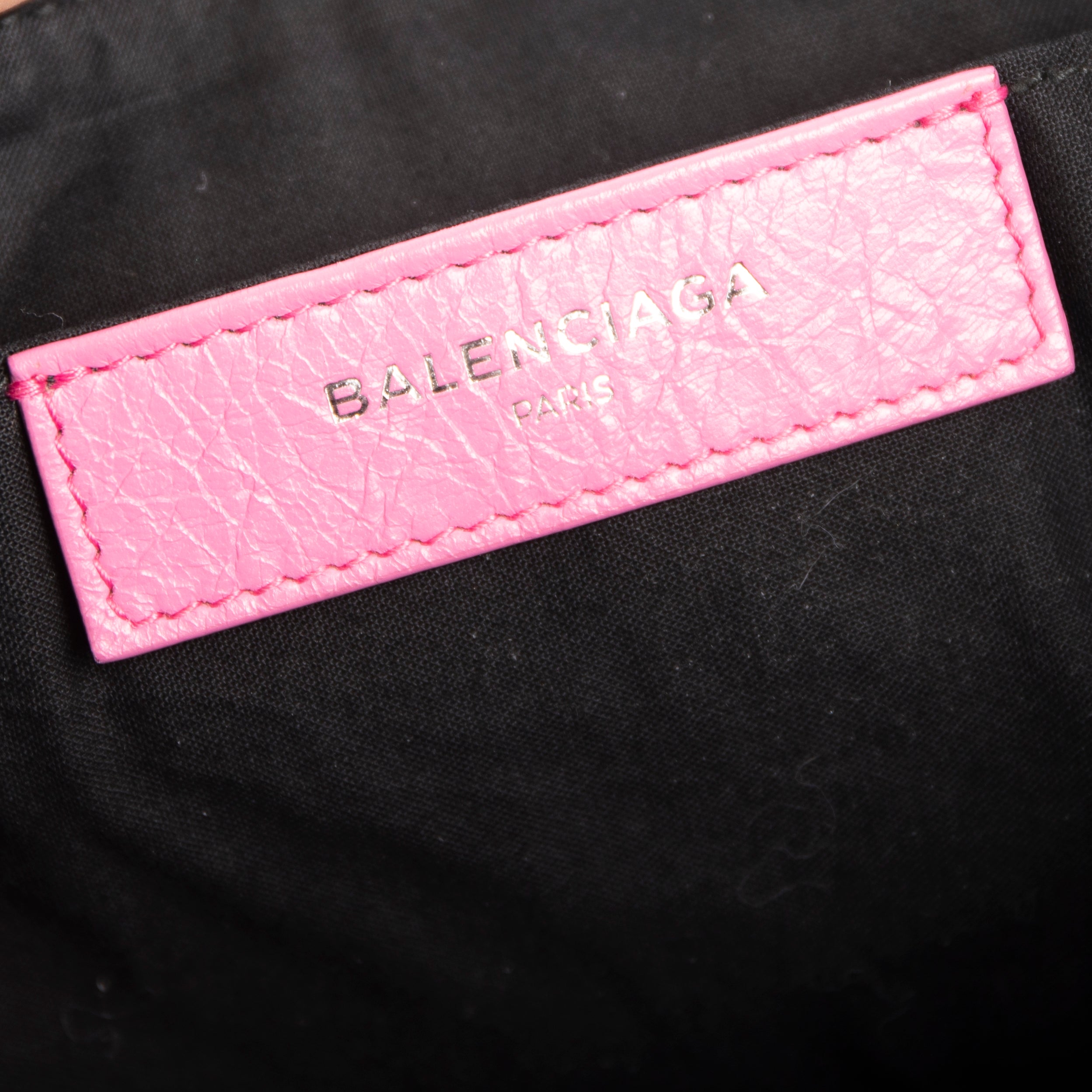 Balenciaga Logo Leather Bazar Pouch