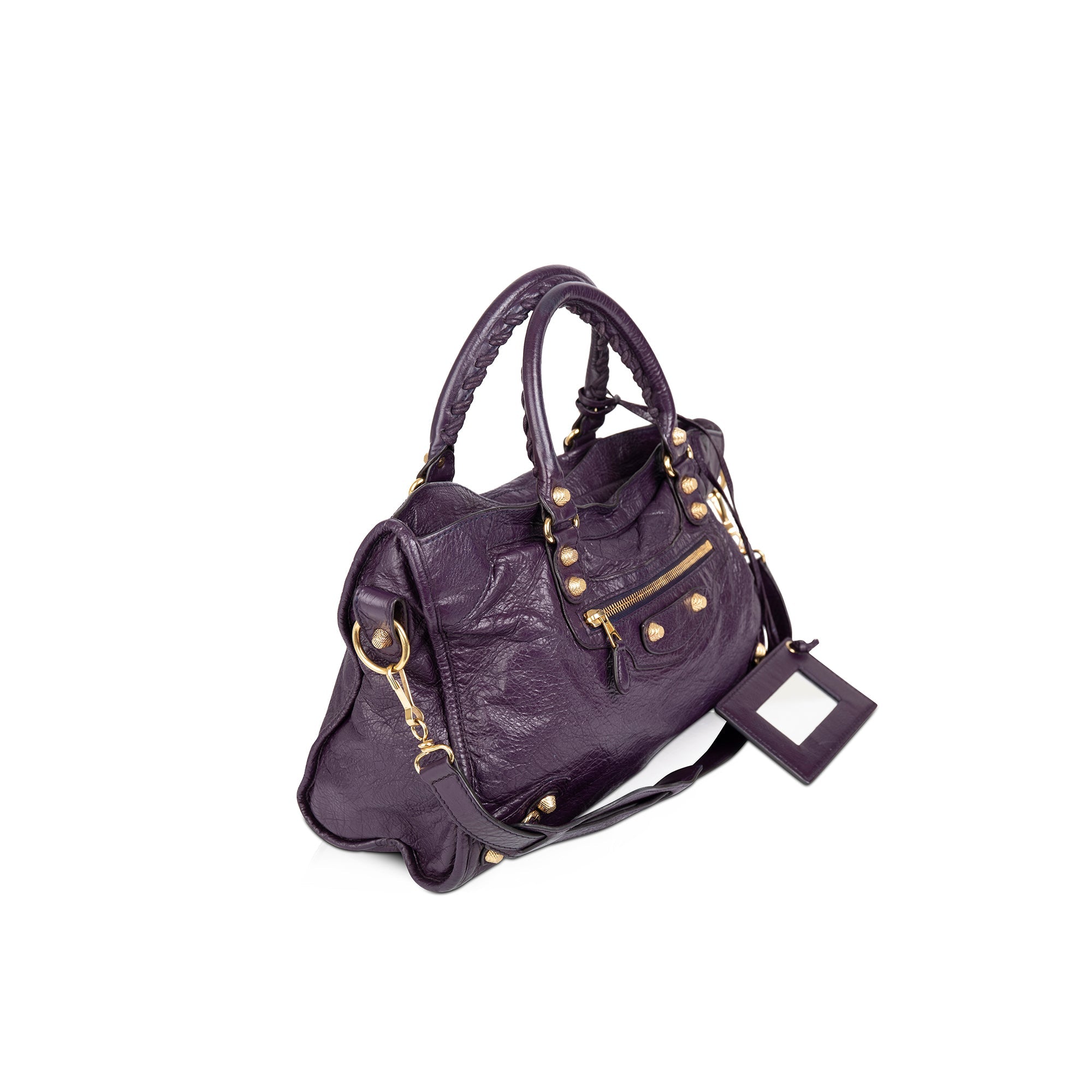Balenciaga Purple Motocross Classic City Bag