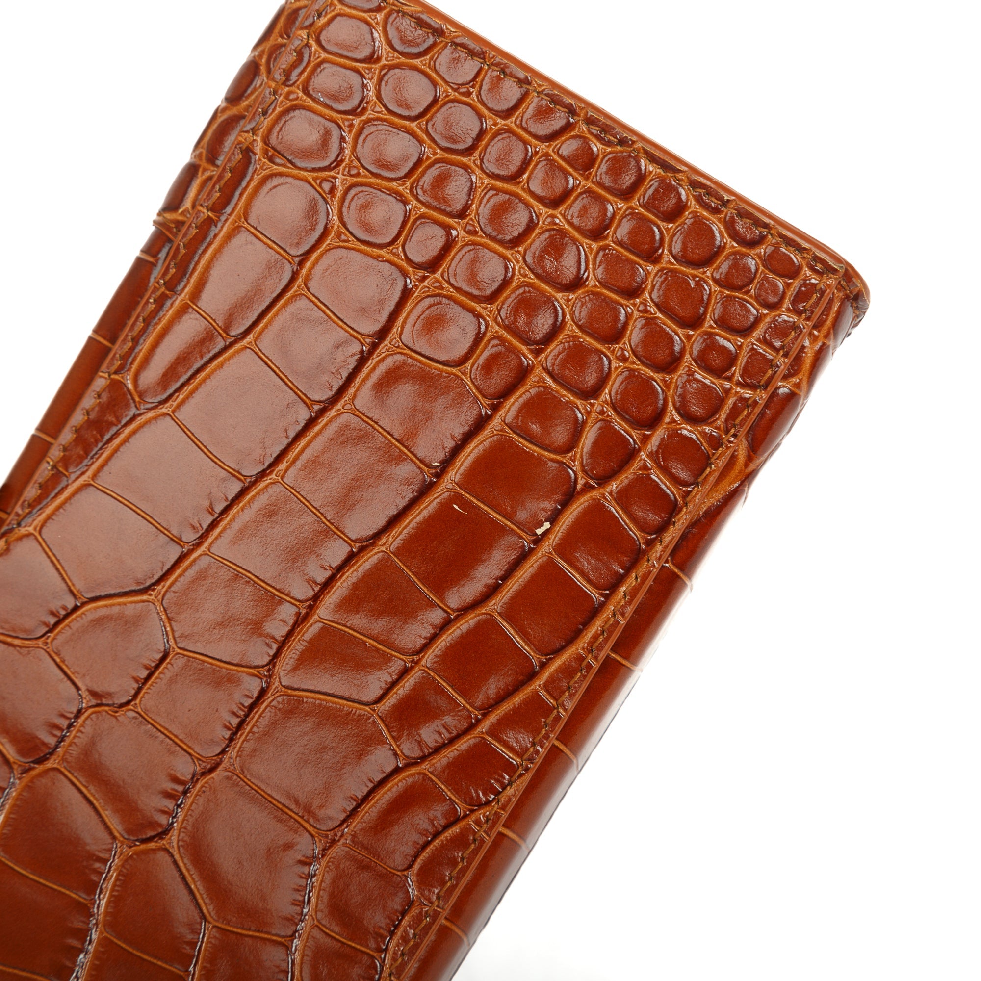 Balenciaga Small Brown Croc-Embossed Hourglass Top Handle Bag W/ Strap