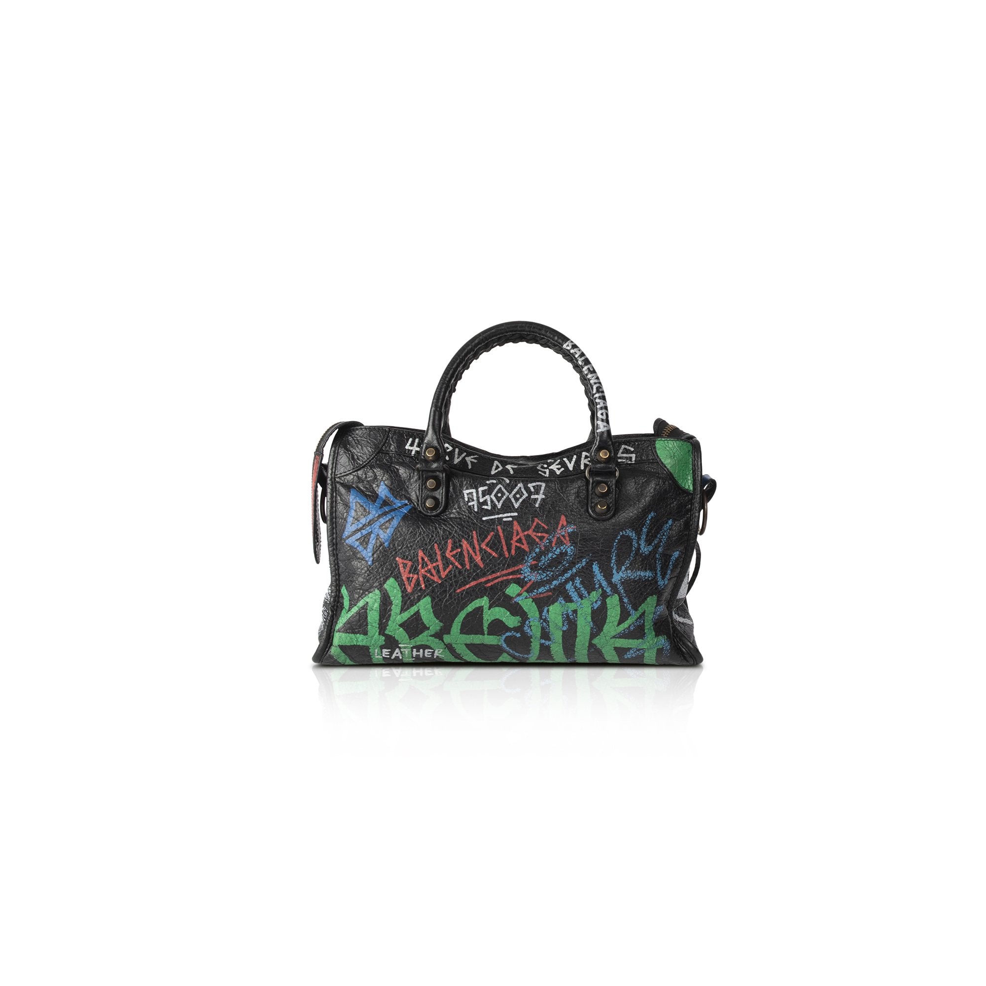 Balenciaga Small Graffiti Motocross Classic City Bag