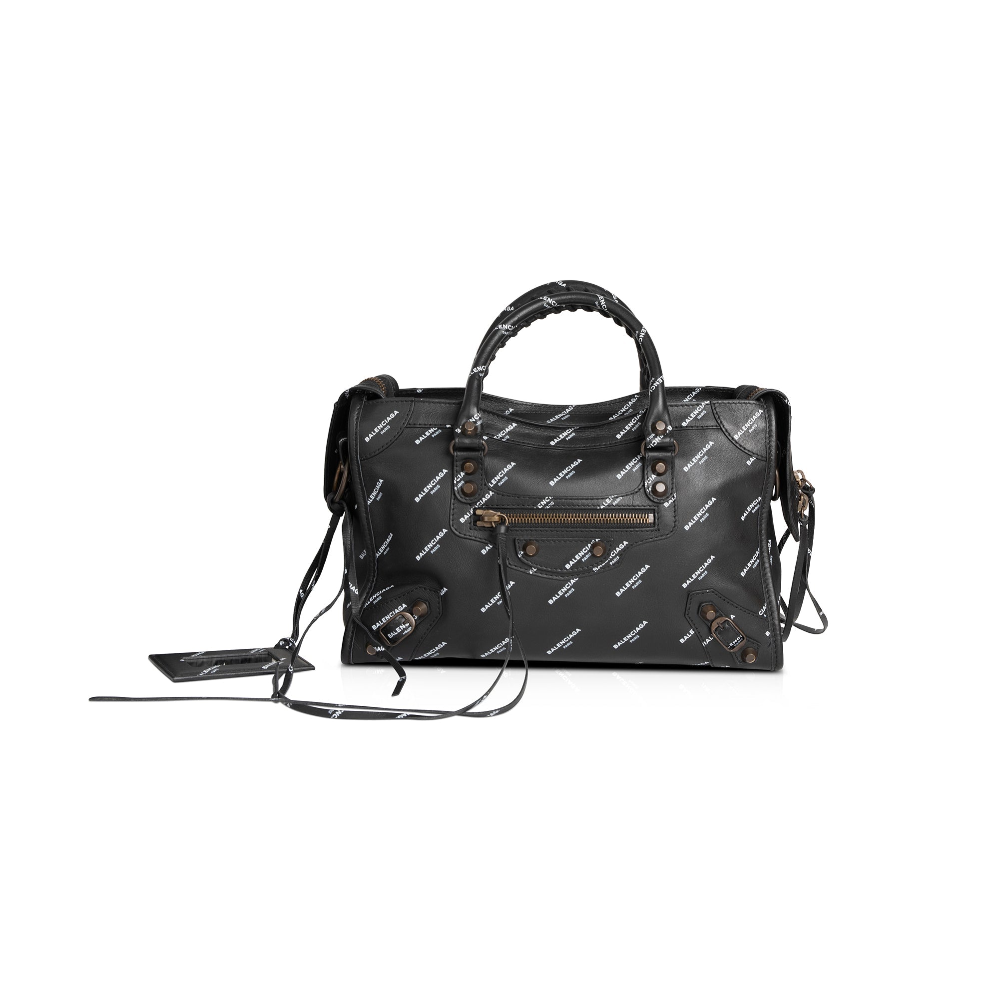 Balenciaga Small Motocross Classic Logo City Bag