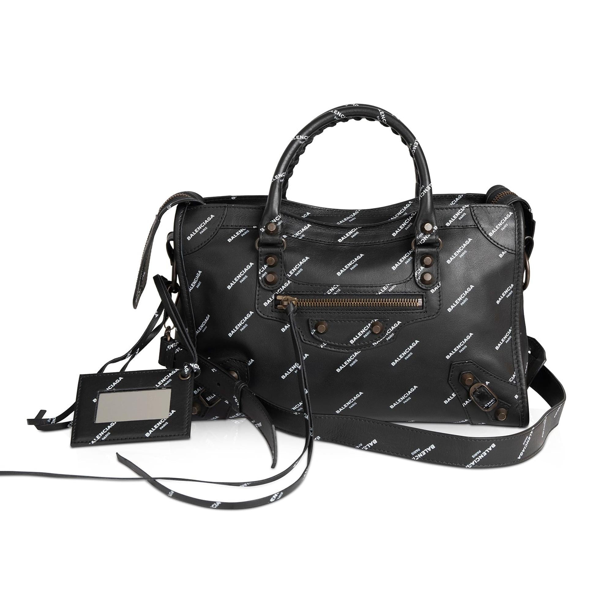 Balenciaga Small Motocross Classic Logo City Bag