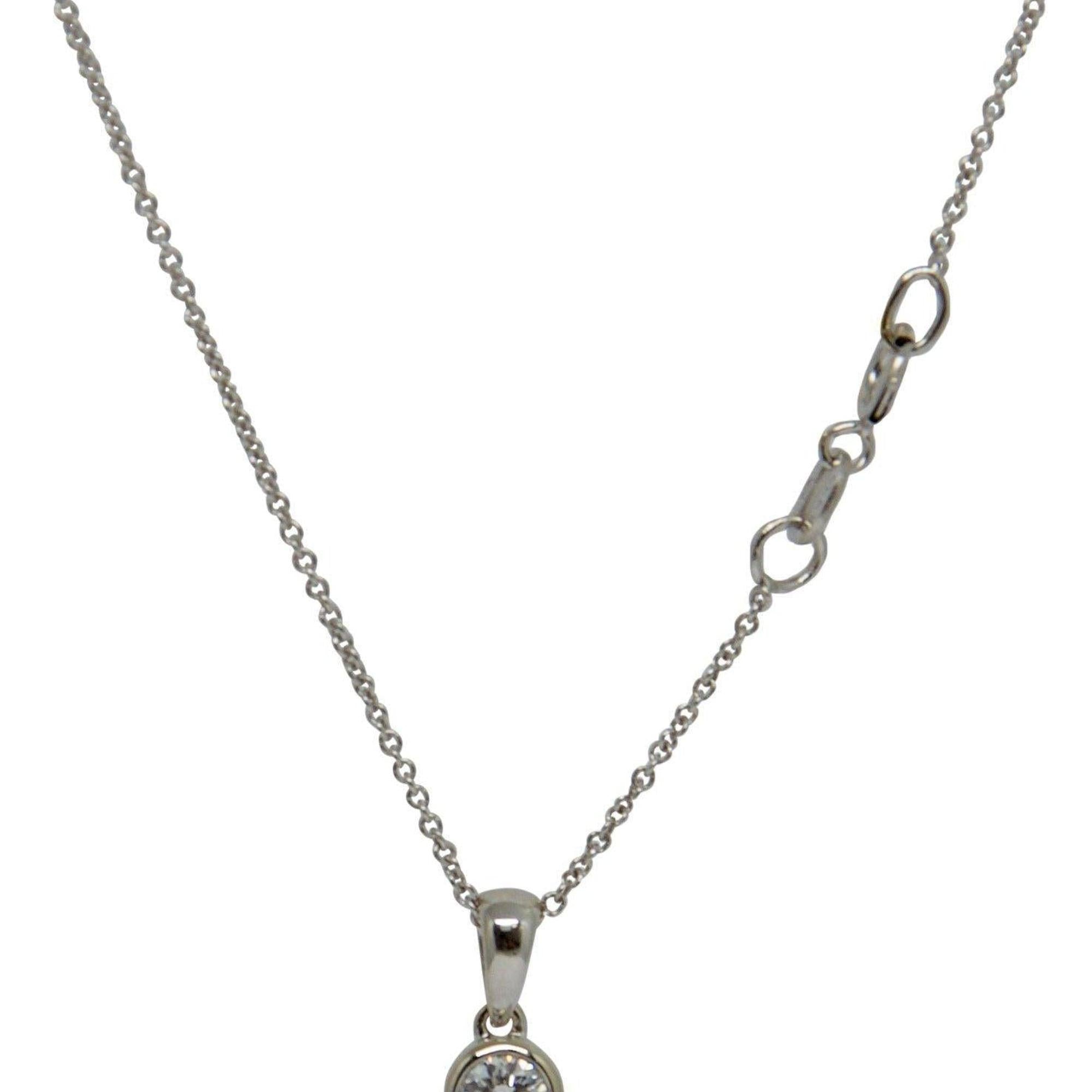 Bezel Set Diamond Solitaire Pendant Necklace