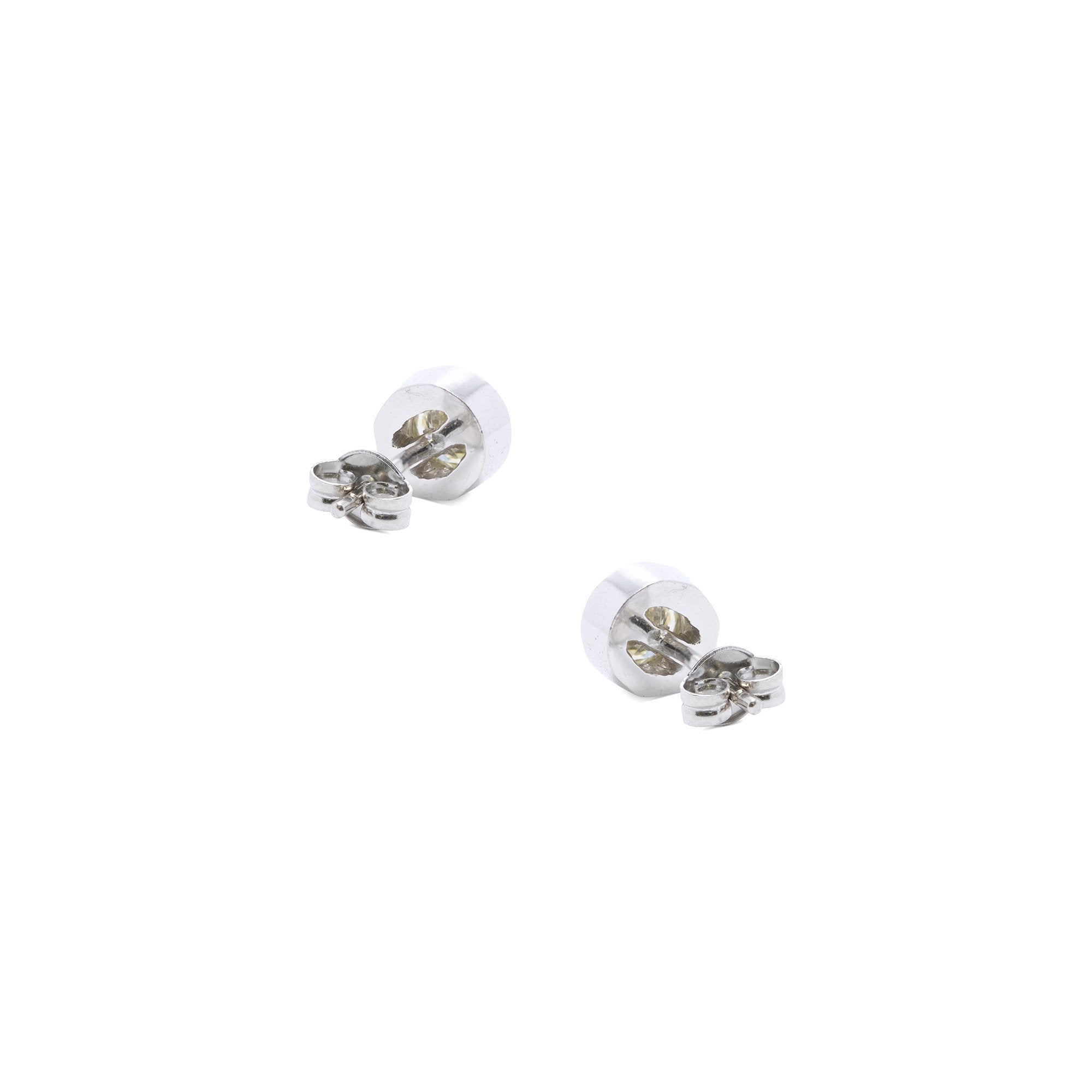 Bezel-Set Diamond Stud Earrings