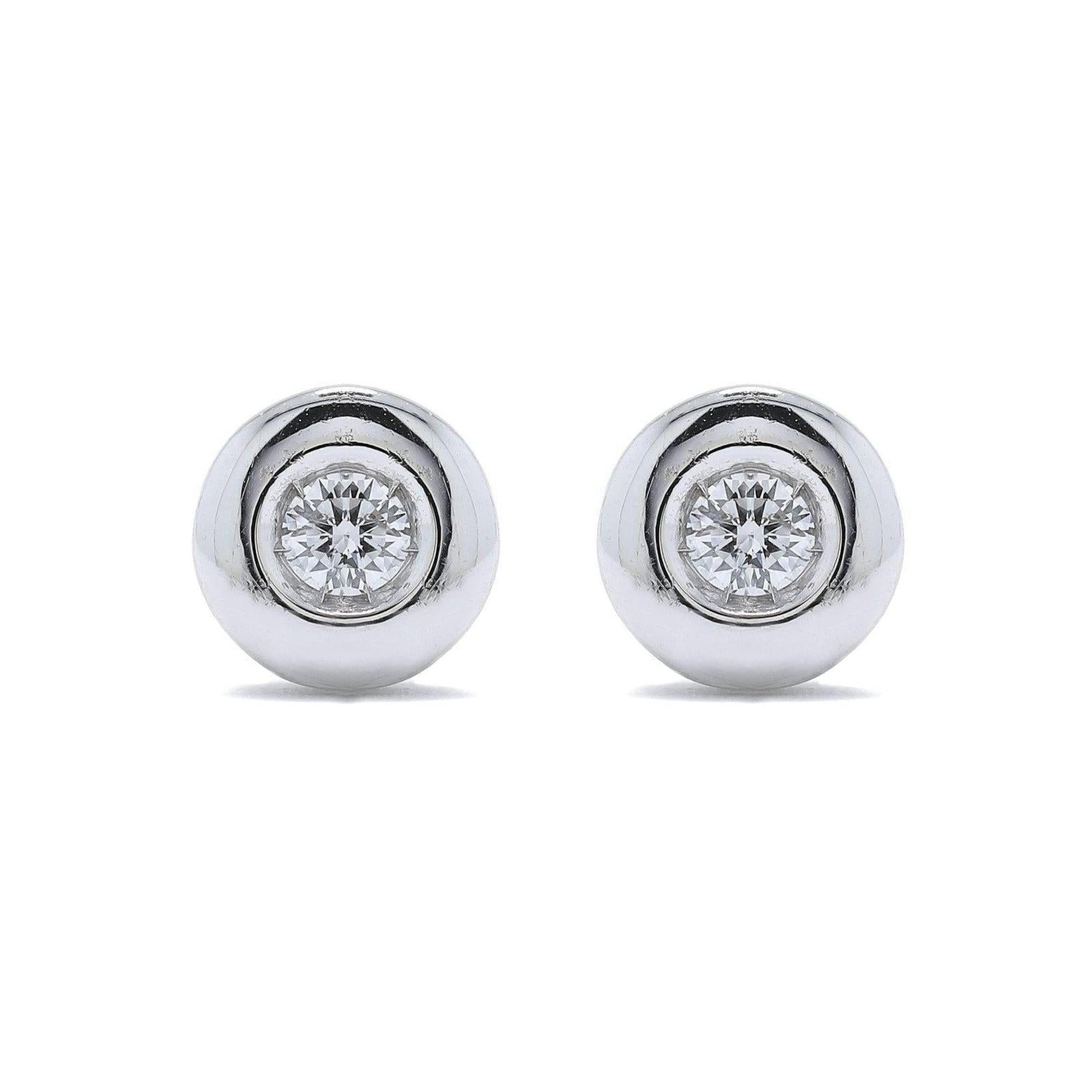 Bezel-Set Diamond Stud Earrings