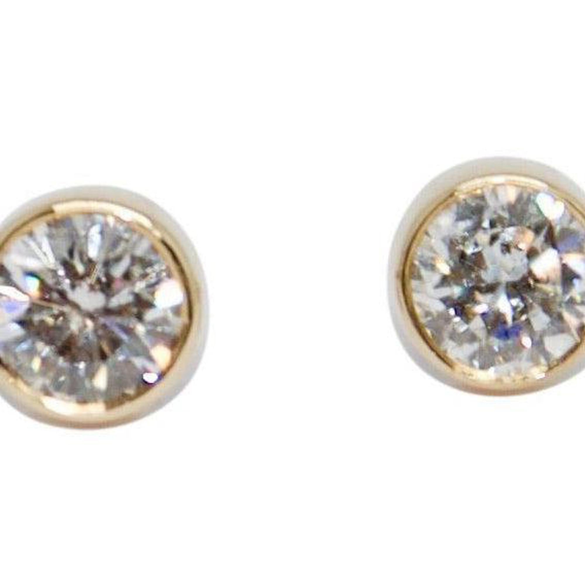 Bezel-Set Diamond Stud Earrings