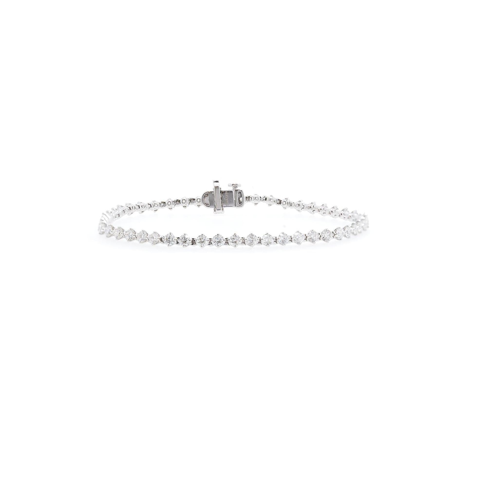Birks 18k White Gold Diamond Tennis Bracelet