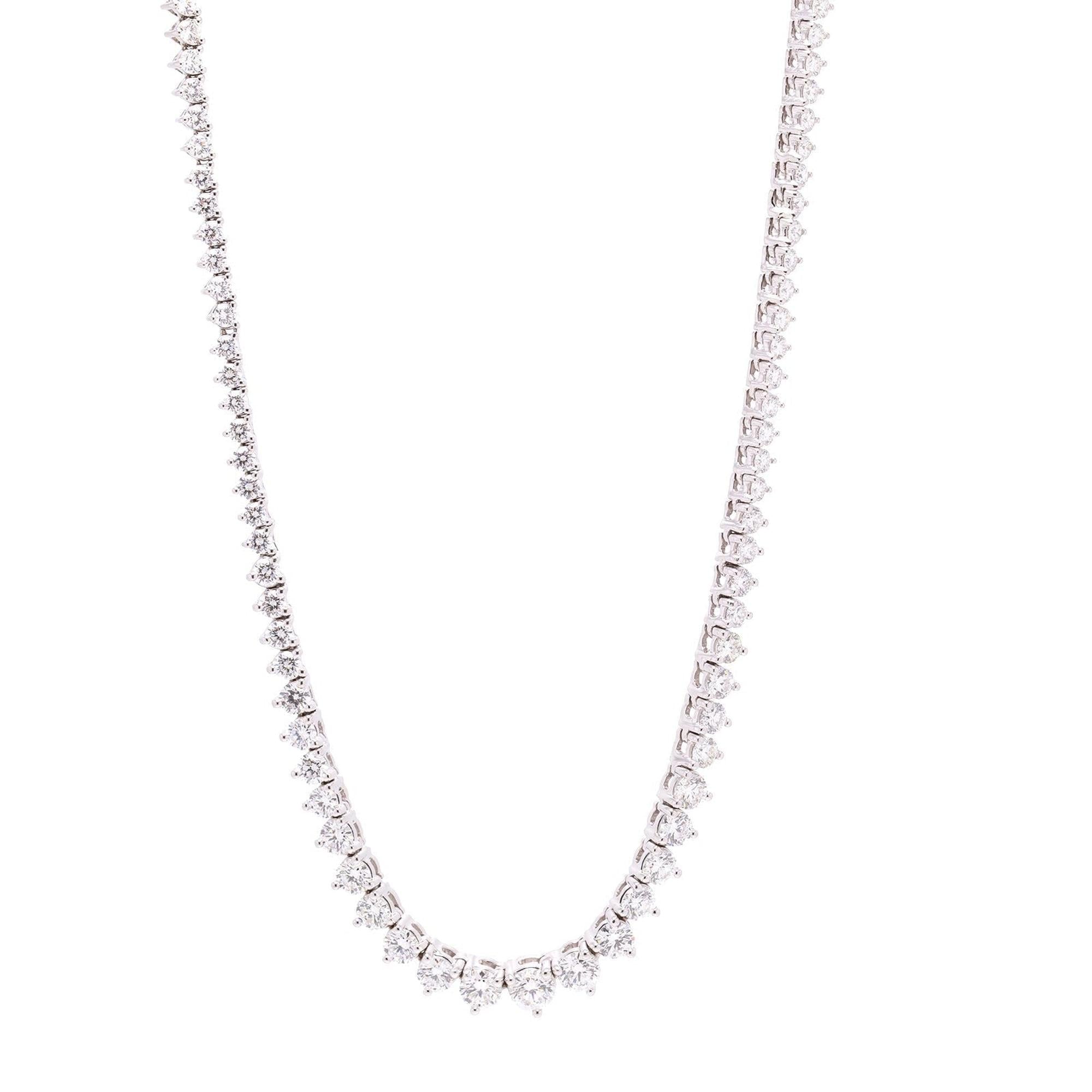 Birks 18k White Gold Diamond Tennis Necklace