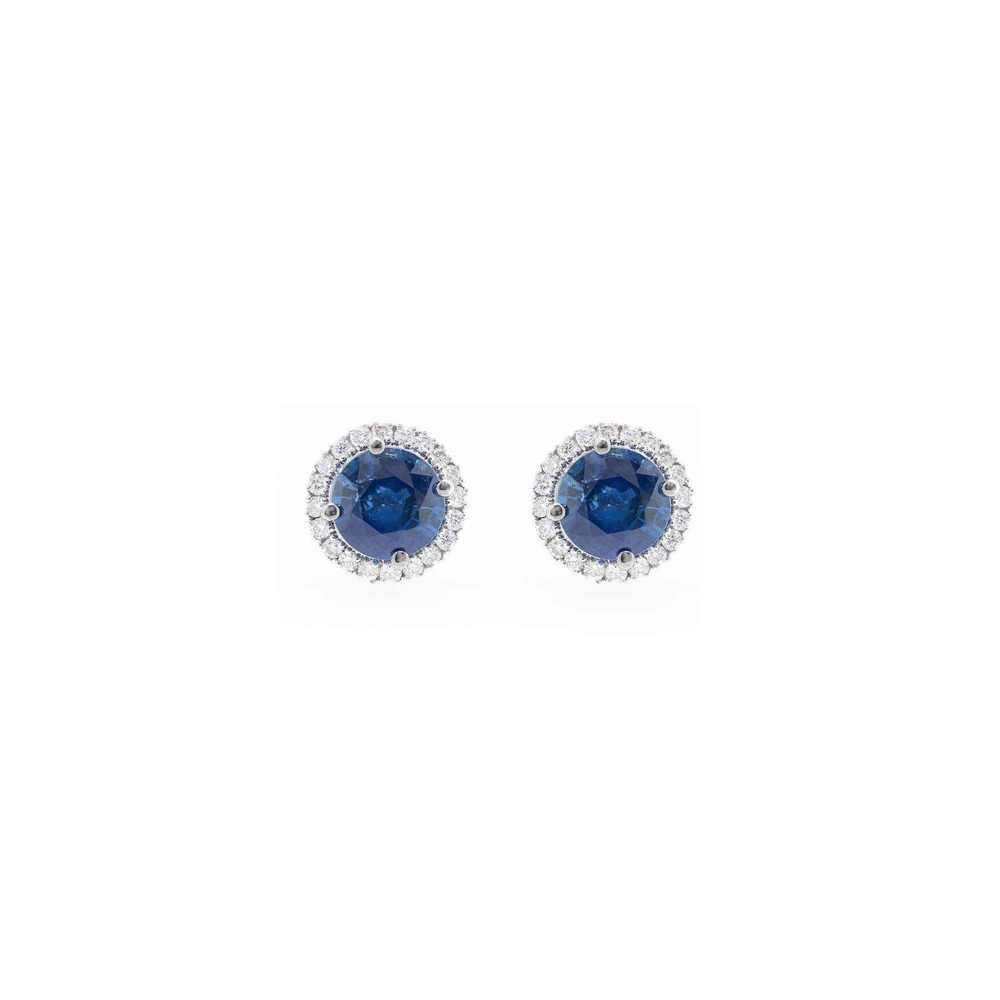 Birks 18k White Gold Sapphire & Diamond Earrings