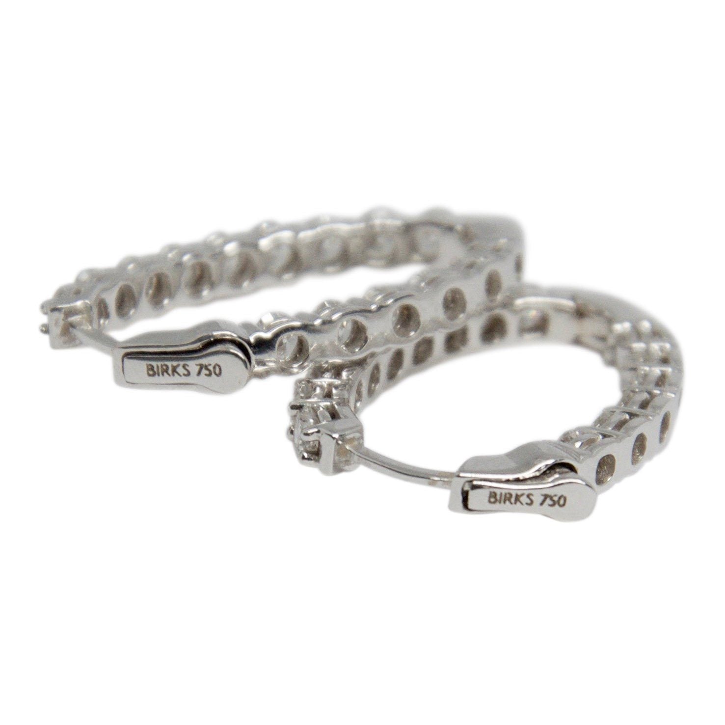 Birks Diamond Oval Hoop Earrings