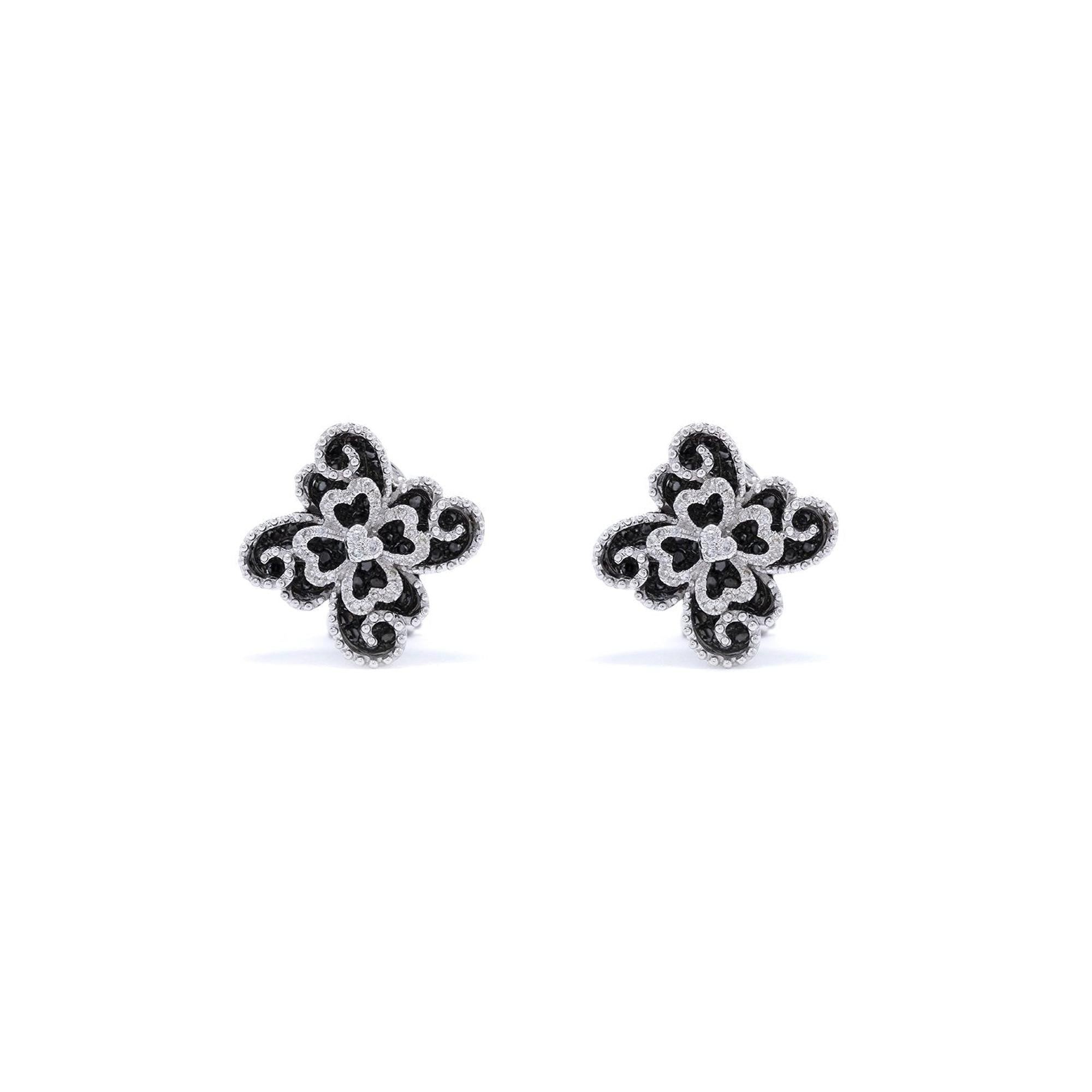 Black and White Diamond Earrings