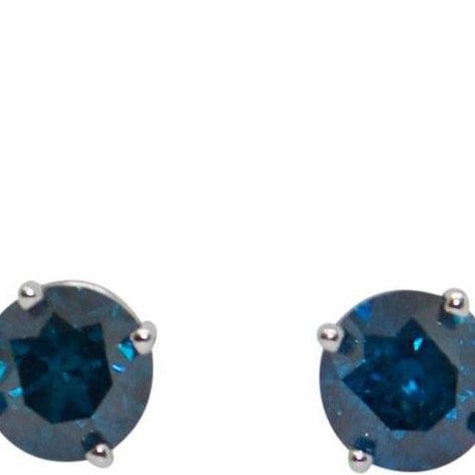 Blue Diamond Stud Earrings