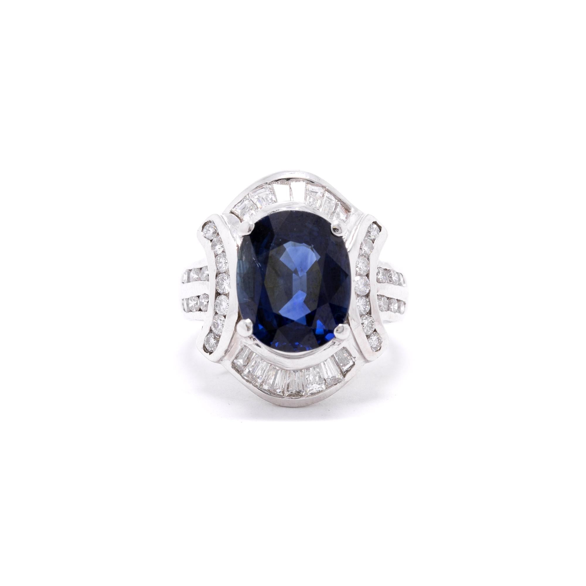 Blue Sapphire & Diamond Cocktail Ring