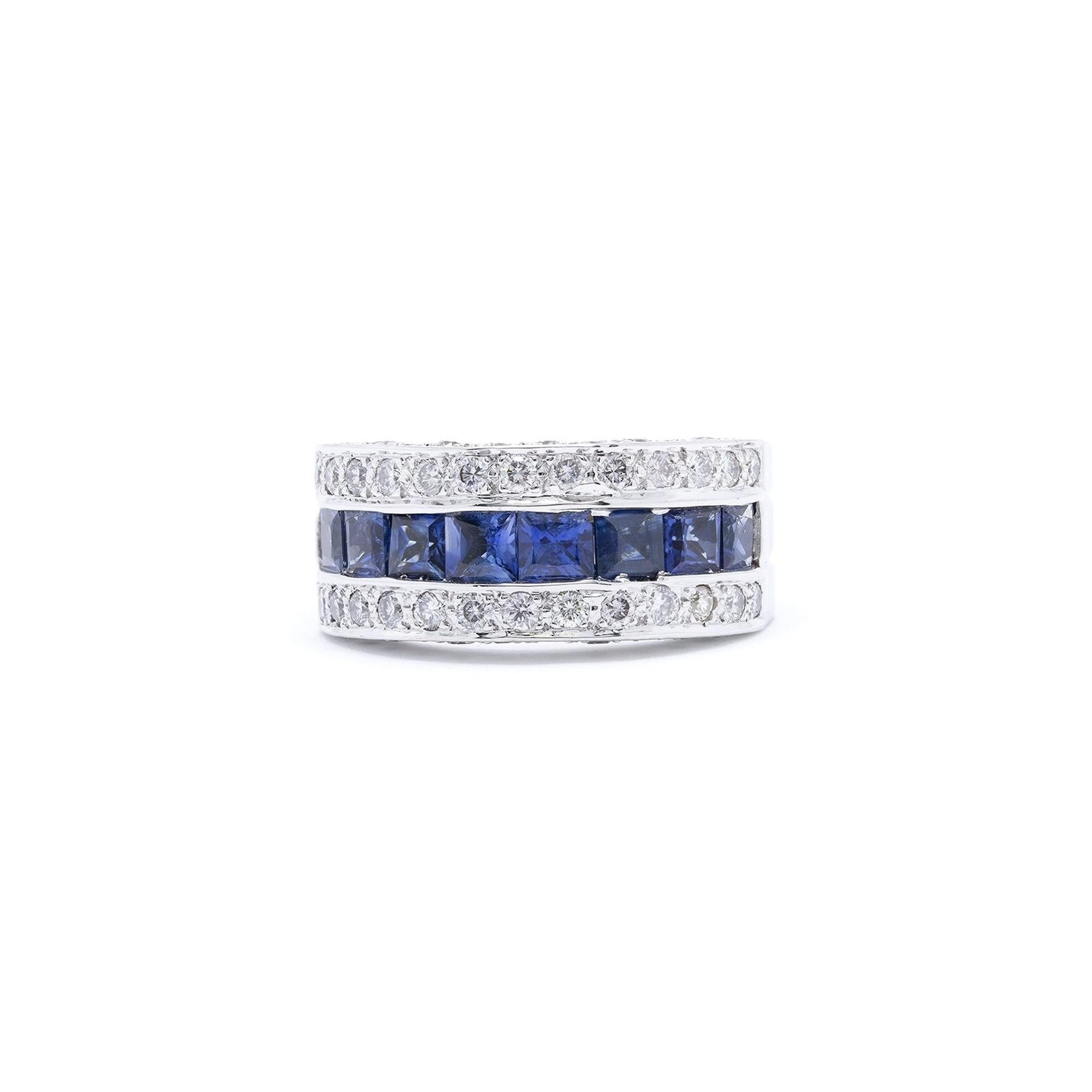 Blue Sapphire & Diamond Cocktail Ring