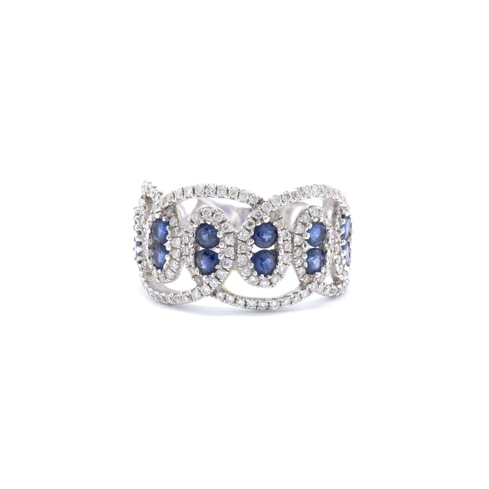 Blue Sapphire & Diamond Ring