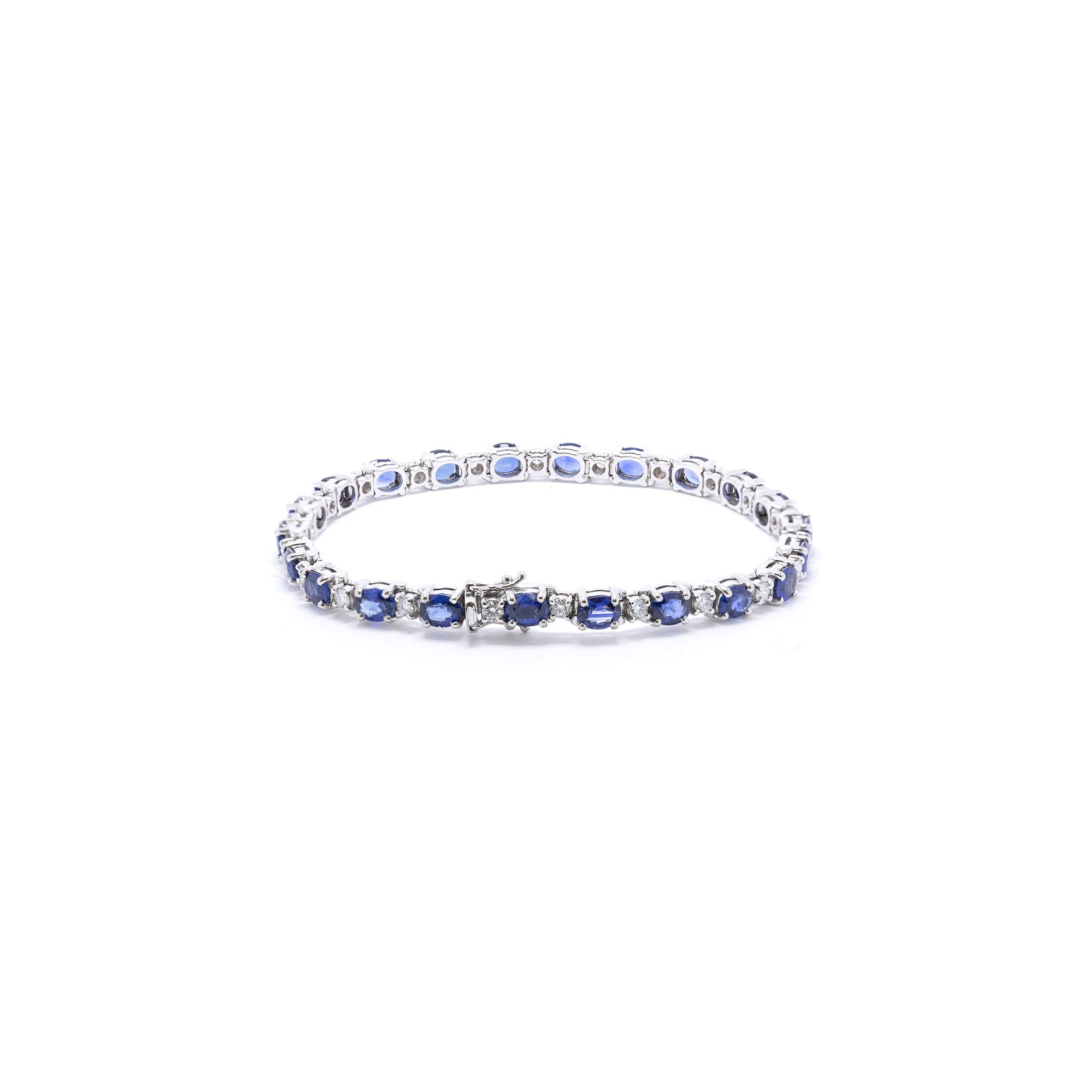 Blue Sapphire and Diamond Bracelet