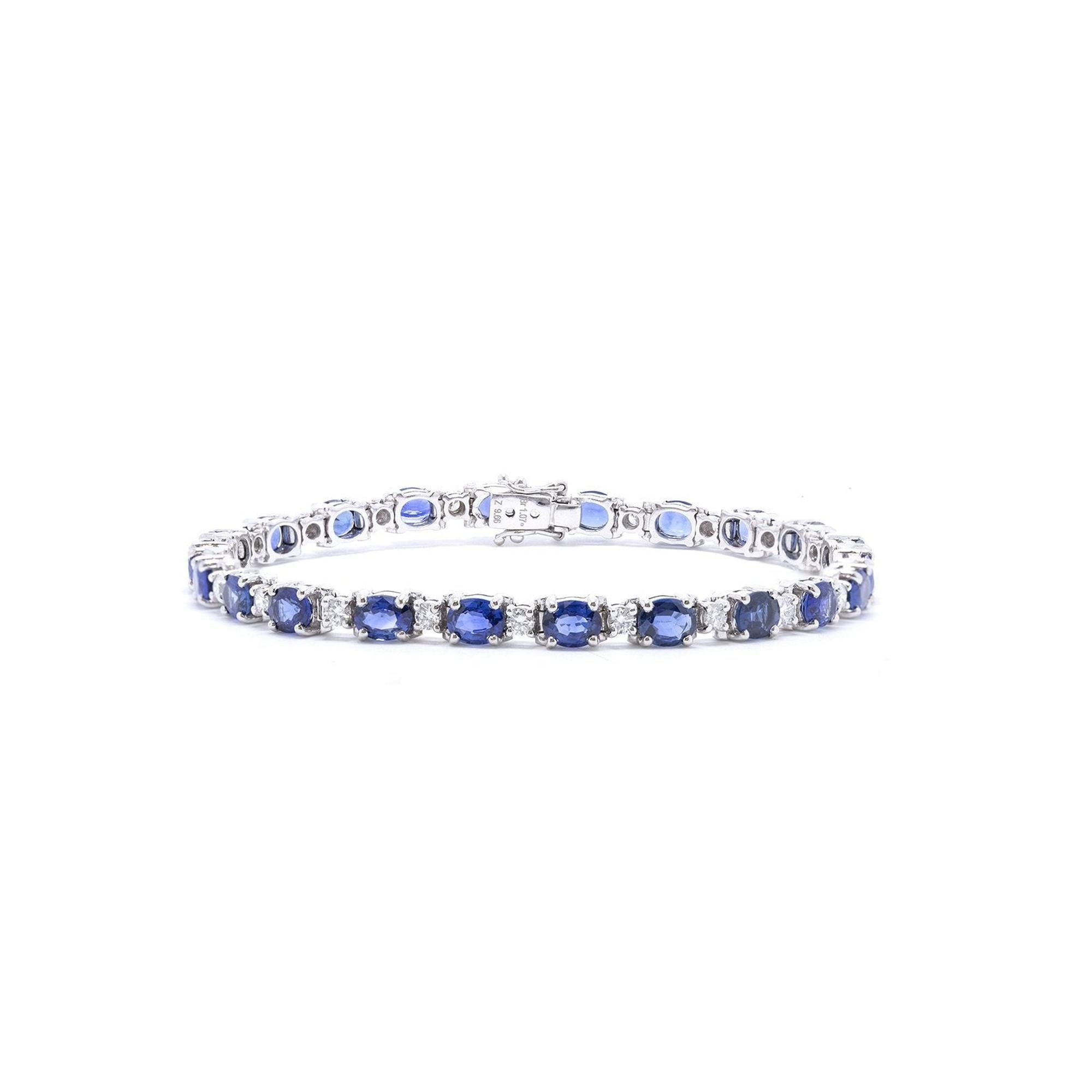Blue Sapphire and Diamond Bracelet