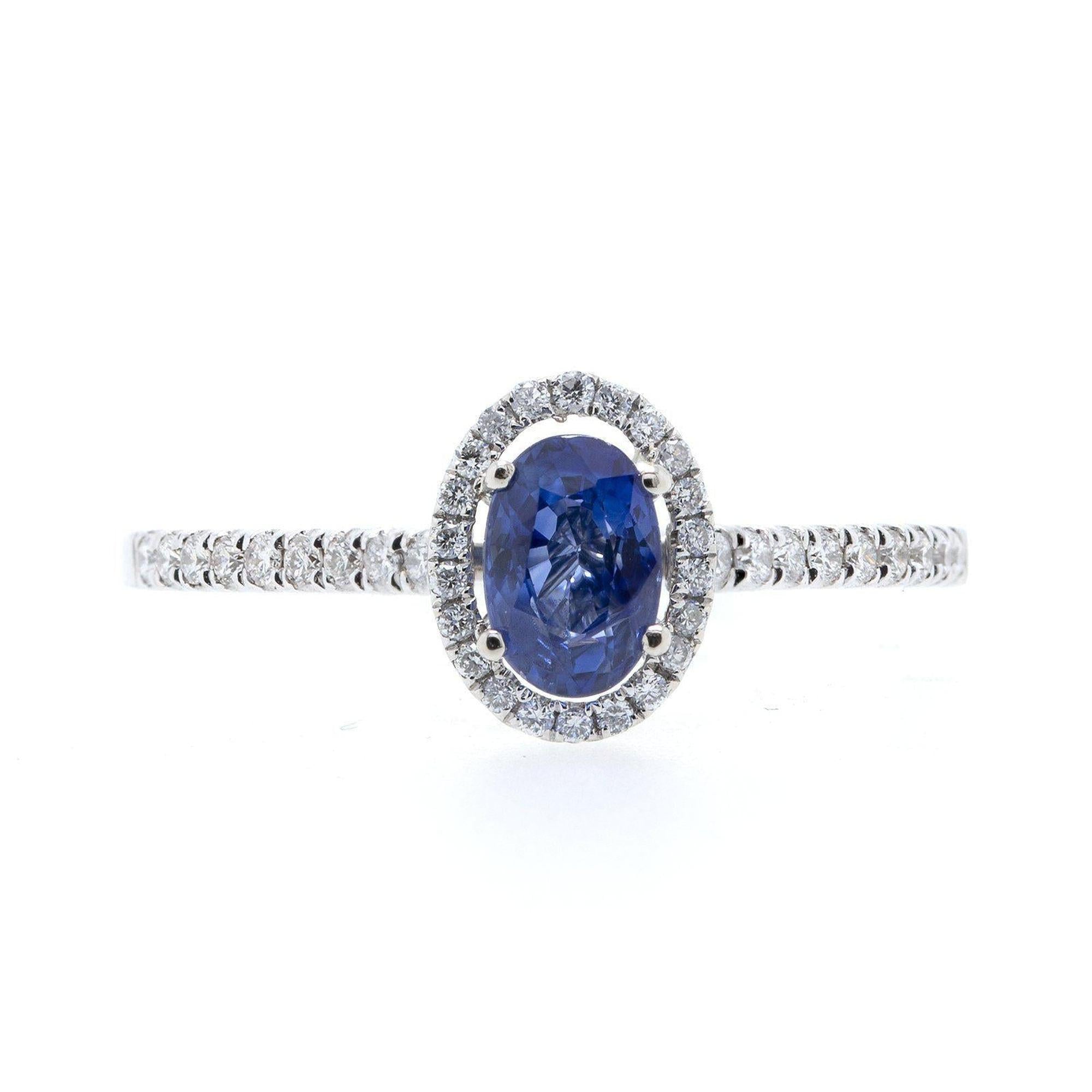 Blue Sapphire and Diamond Cocktail Ring