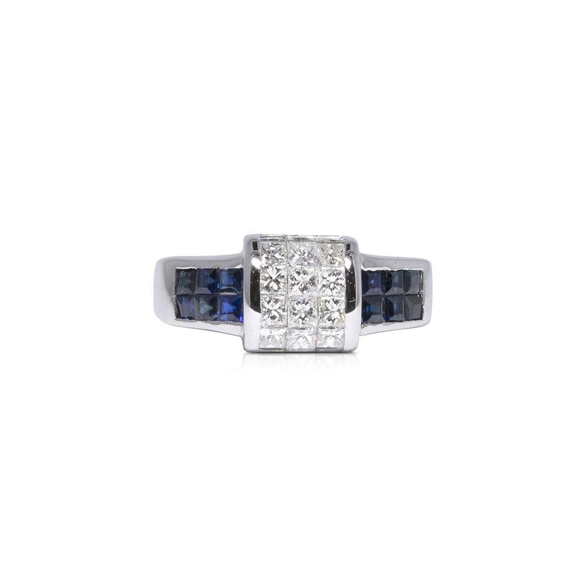 Blue Sapphire and Diamond Cocktail Ring