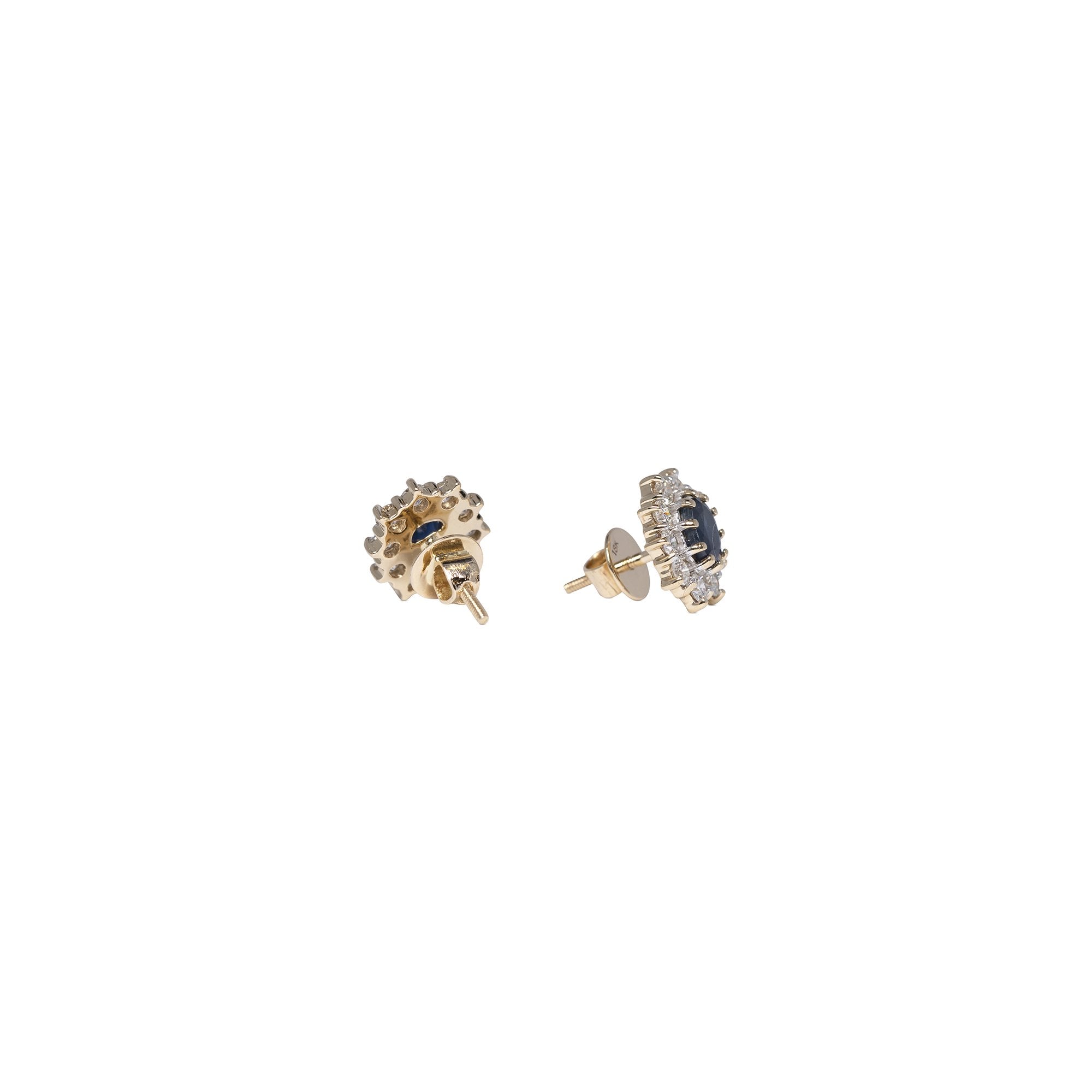 Blue Sapphire and Diamond Earrings