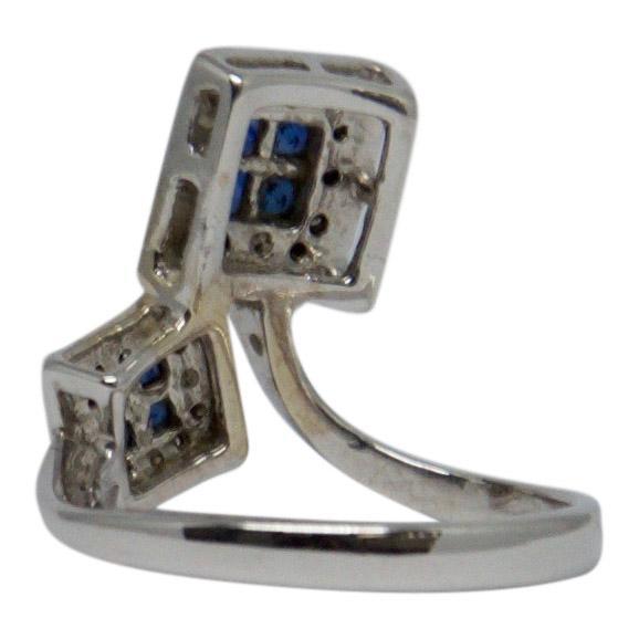 Blue Sapphire and Diamond Ring