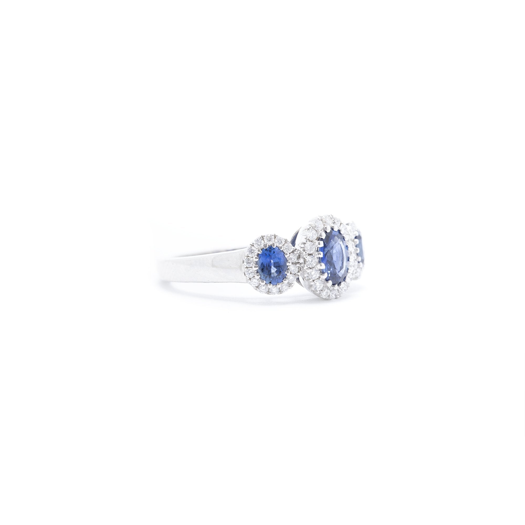 Blue Sapphire and Diamond Ring
