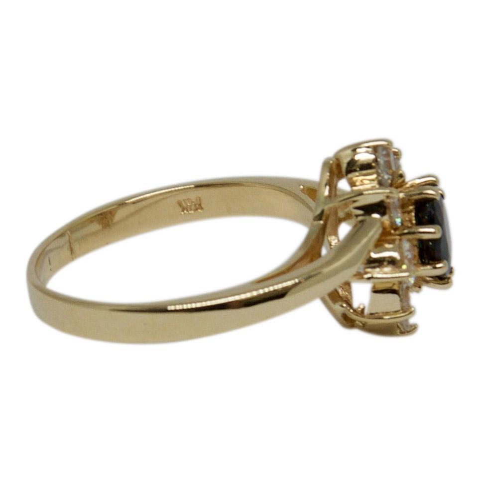 Blue Sapphire and Diamond Ring