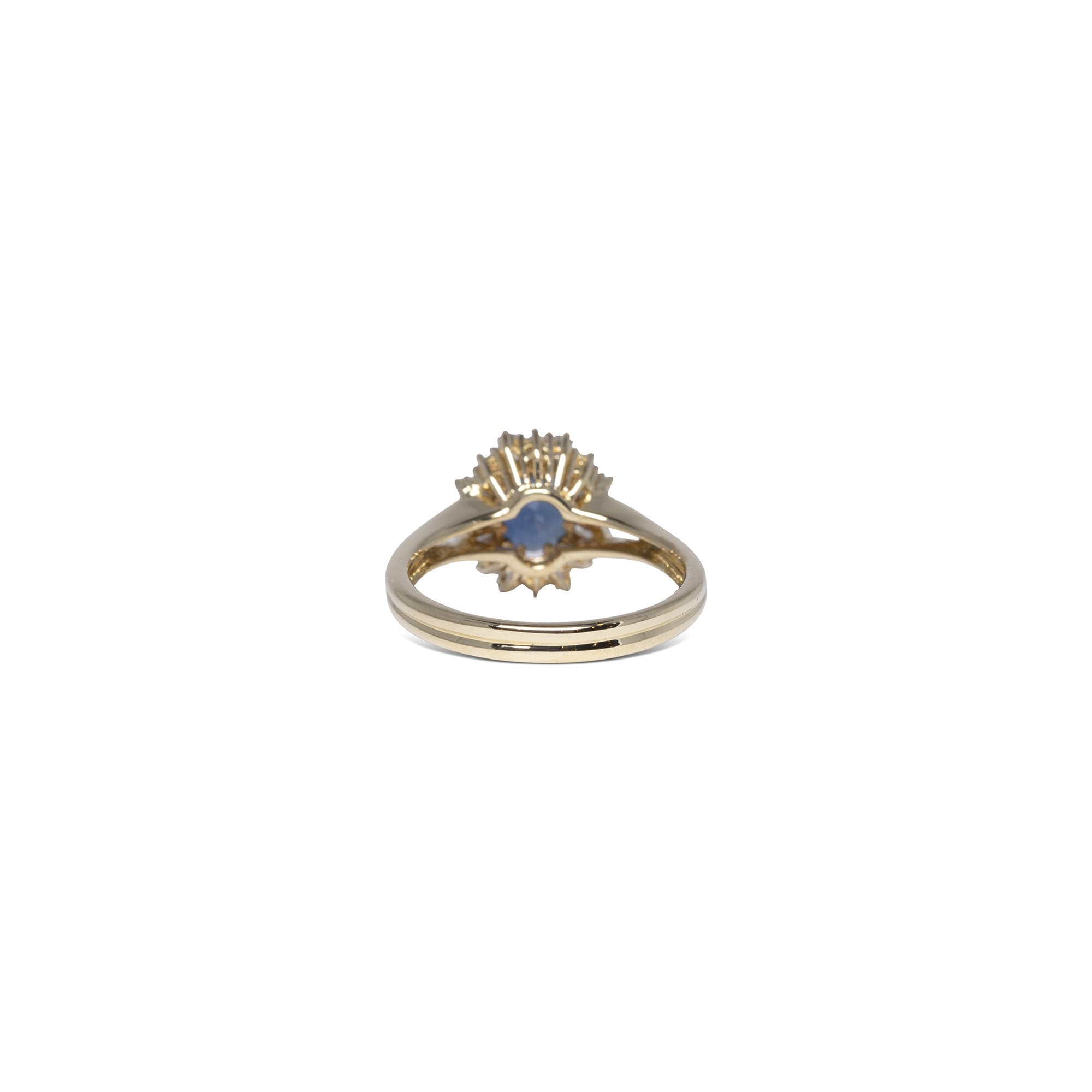 Blue Sapphire and Diamond Ring