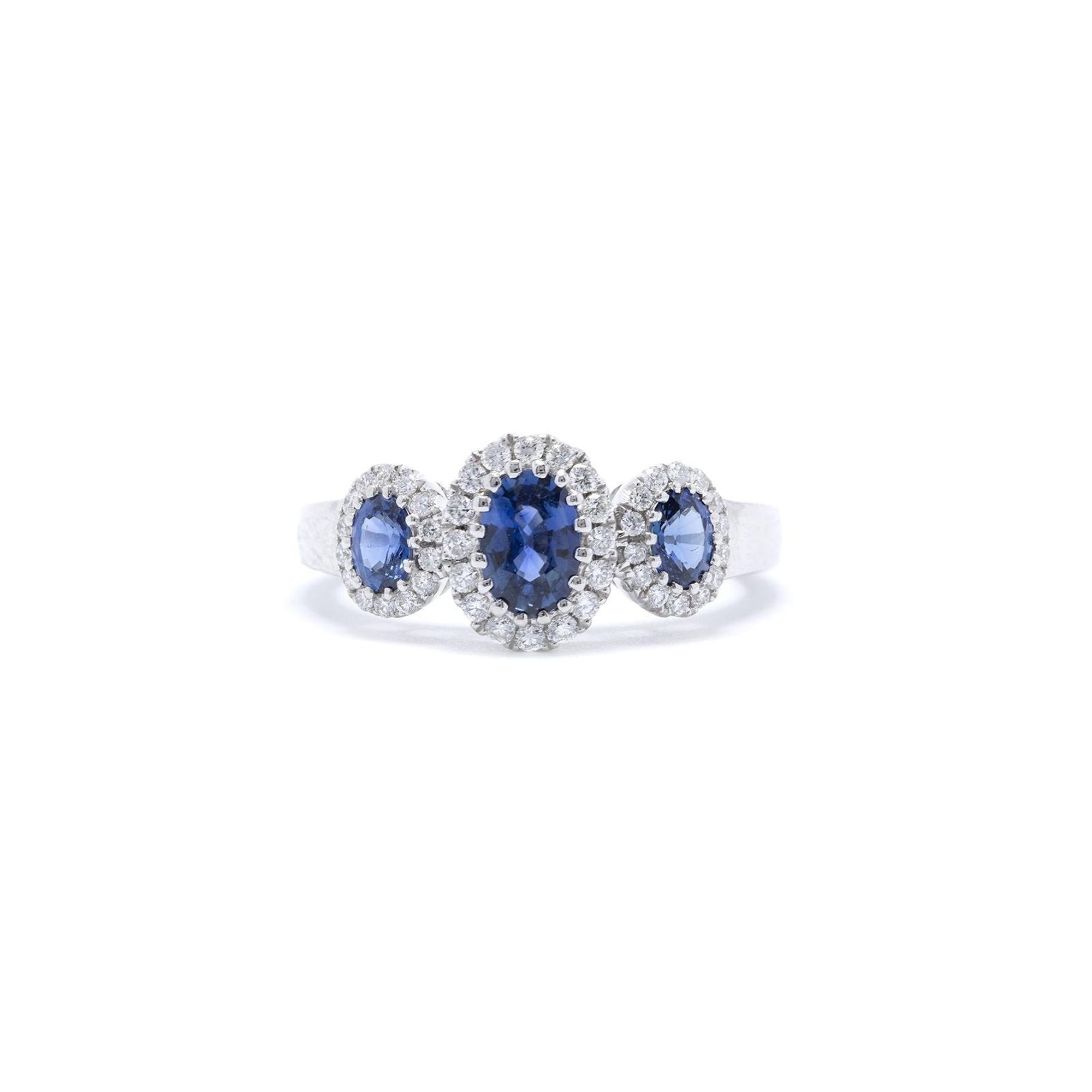 Blue Sapphire and Diamond Ring