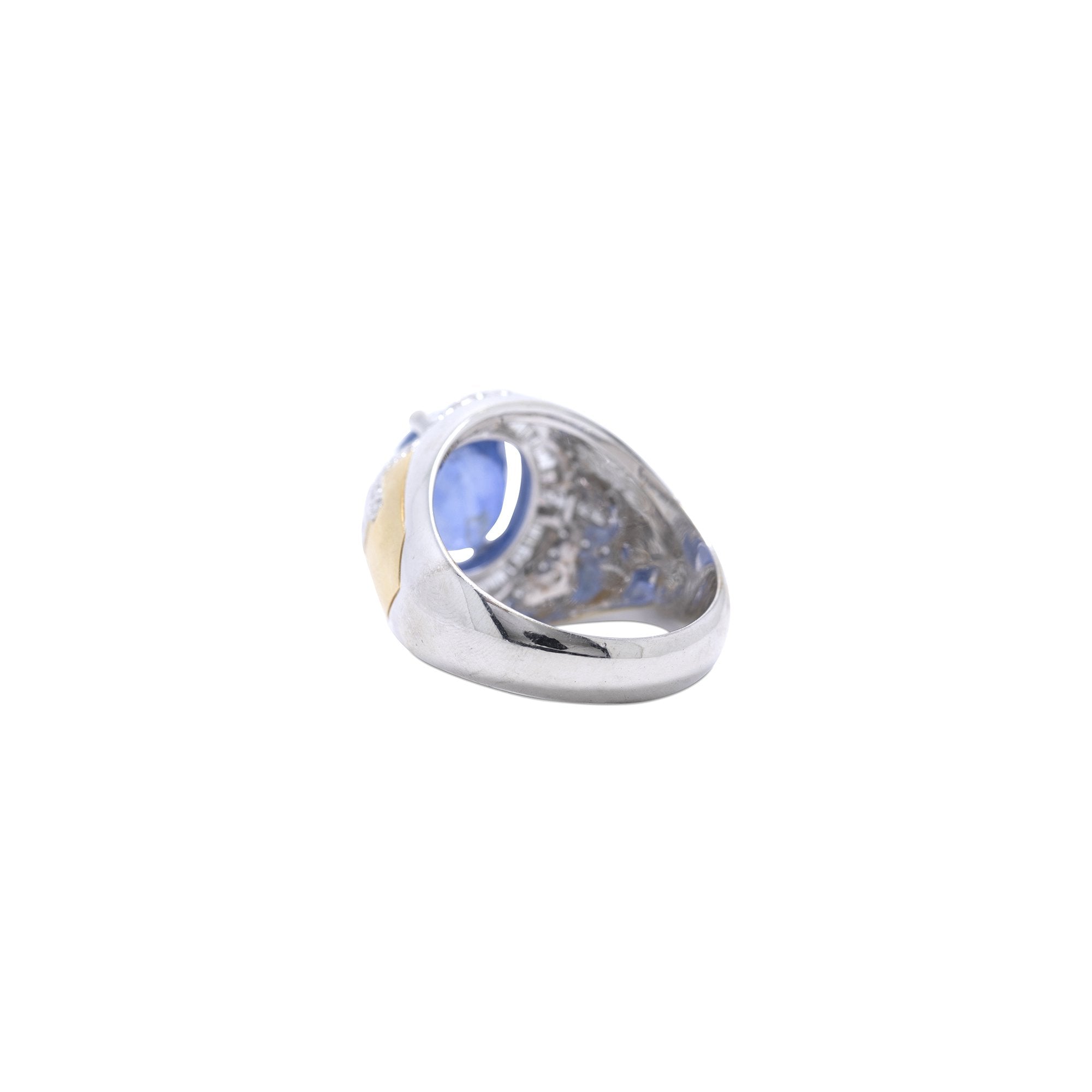 Blue Star Sapphire and Diamond Ring