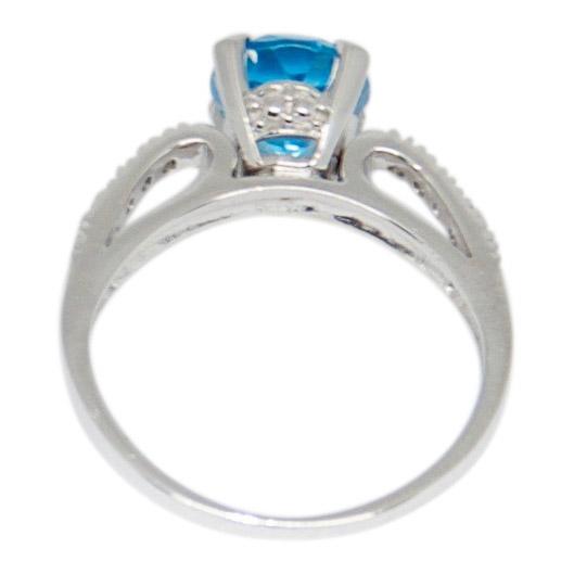 Blue Topaz and Diamond Cocktail Ring