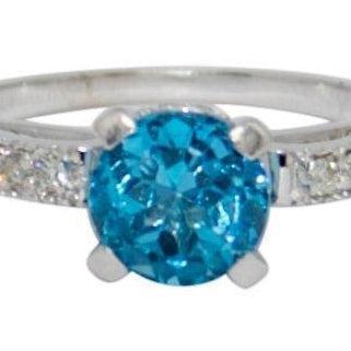 Blue Topaz and Diamond Cocktail Ring