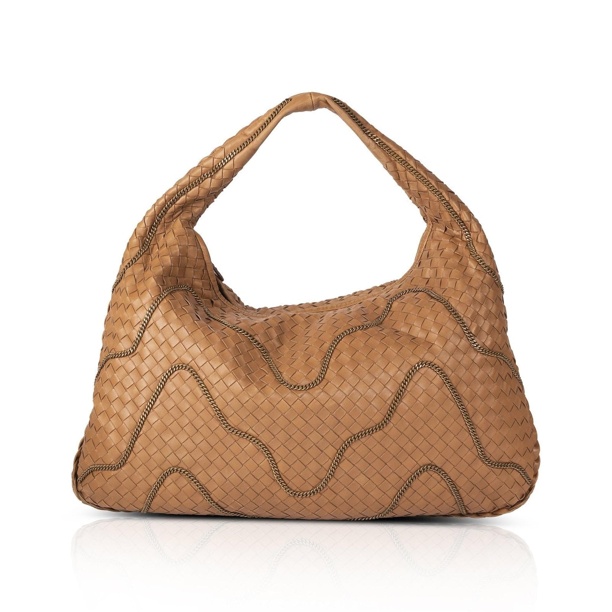 Bottega Veneta Chain-Link Accent Intrecciato Hobo
